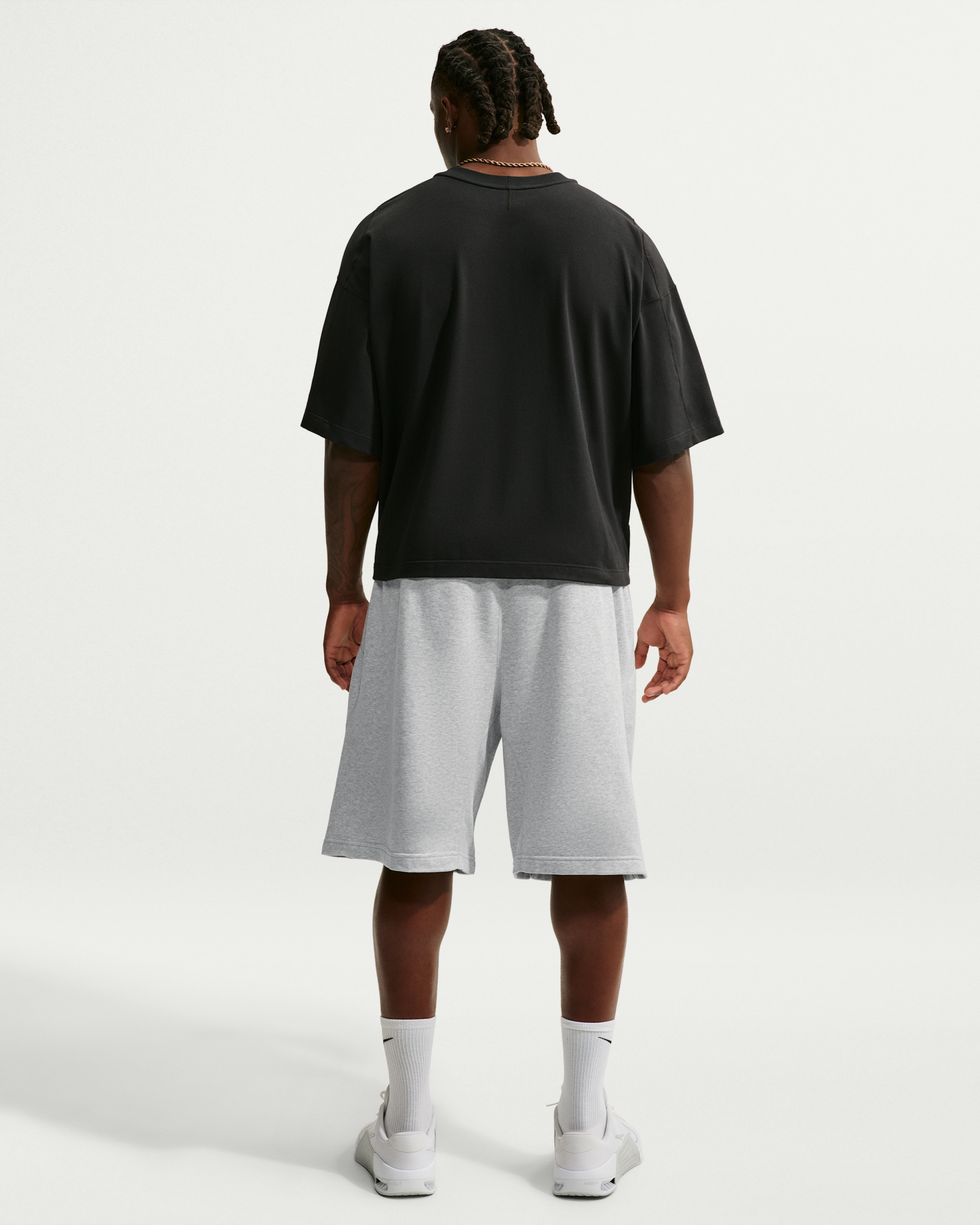 Nike N.A.C. Men's Dri-FIT Fleece Training Shorts - Light Smoke Grey/Heather/Light Smoke Grey - View 10
