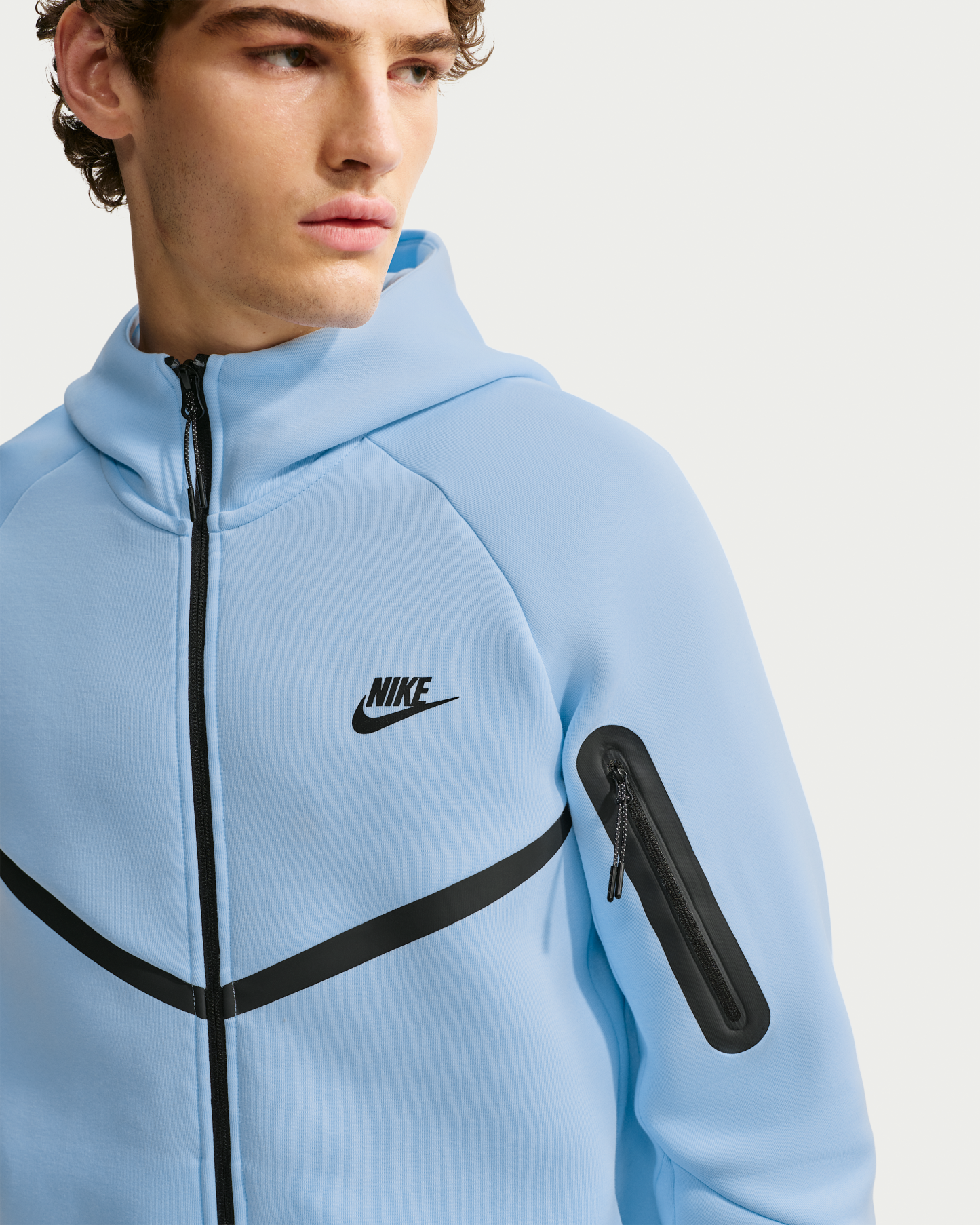Nike Tech Men's Fleece Windrunner Full-Zip Jacket - Ice Blue/Black - View 3