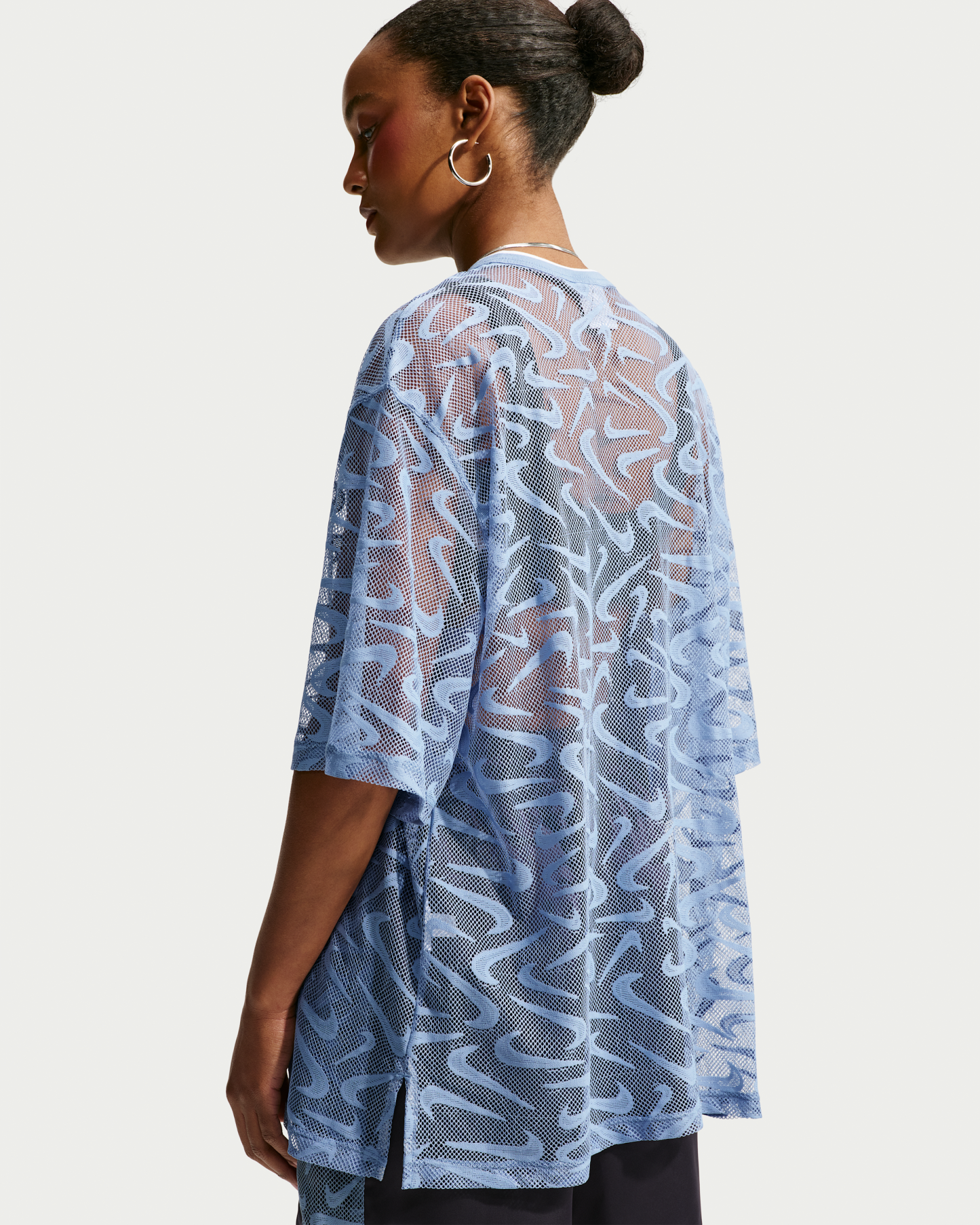 Nike Sportswear Chill Lace Women's Oversized Jersey - Work Blue/Gridiron/White - View 2