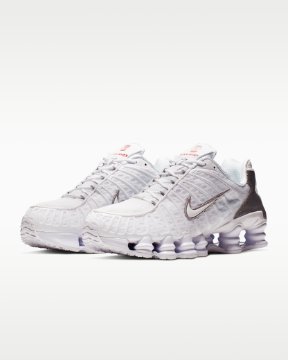 Nike Shox TL Men's Shoes - White/Metallic Silver/Max Orange/White - View 5