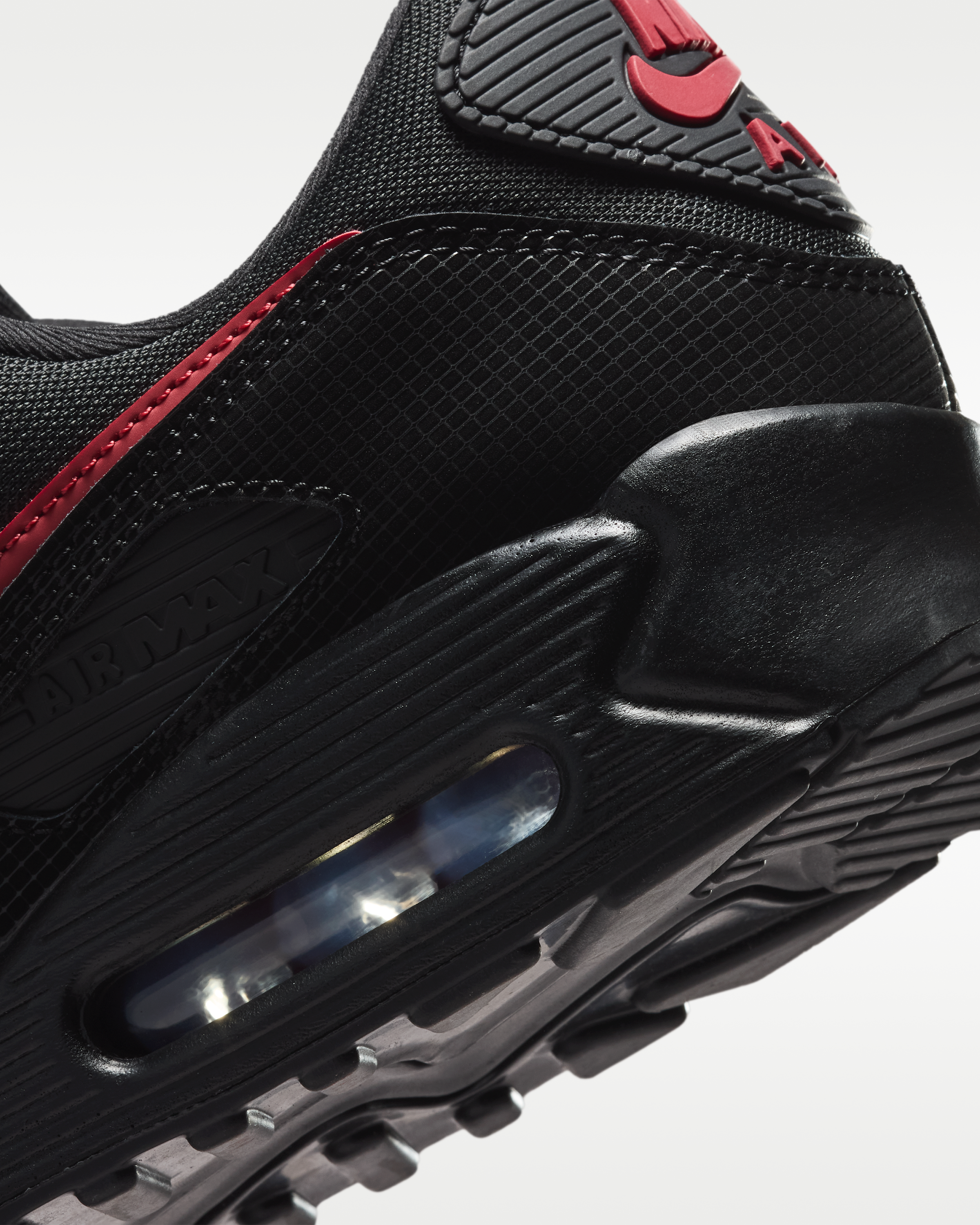 Nike Air Max 90 Men's Shoes - Black/Black/Tough Red - View 8