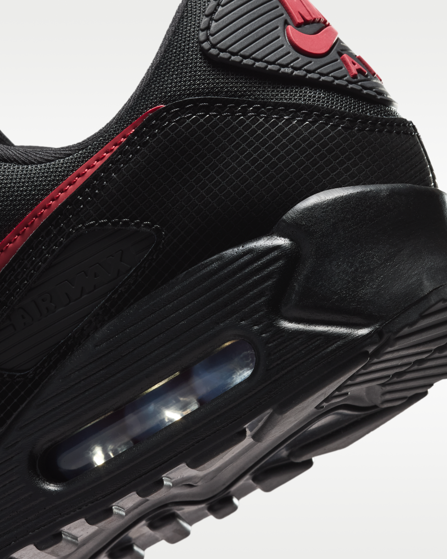 Nike Air Max 90 Men's Shoes - Black/Black/Tough Red - View 8