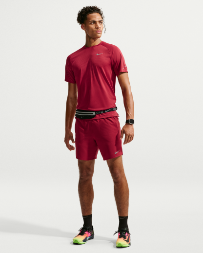 Nike Stride Men's Dri-FIT 18cm (approx.) Briefs-Lined Running Shorts - Tough Red/Reflective Silver - View 1