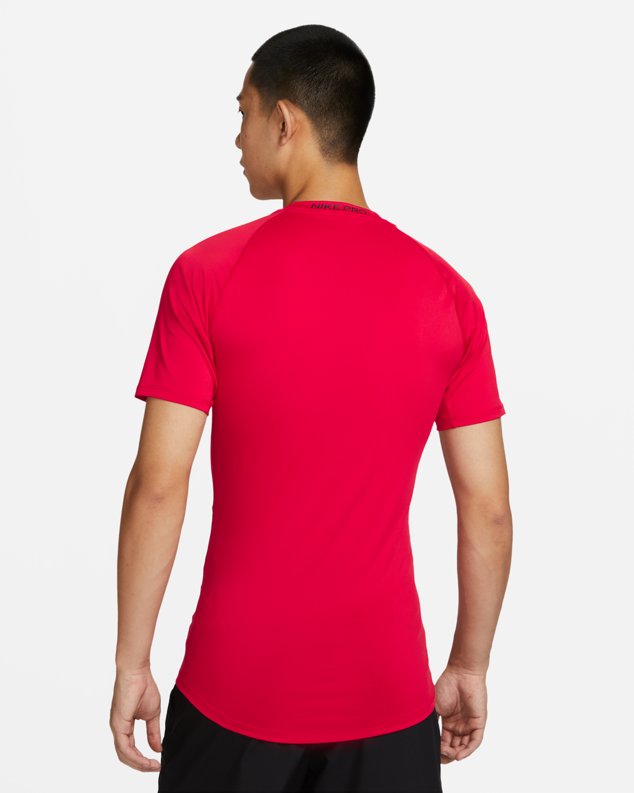 Nike Pro Men's Dri-FIT Tight Short-Sleeve Fitness Top - University Red/Black - View 2