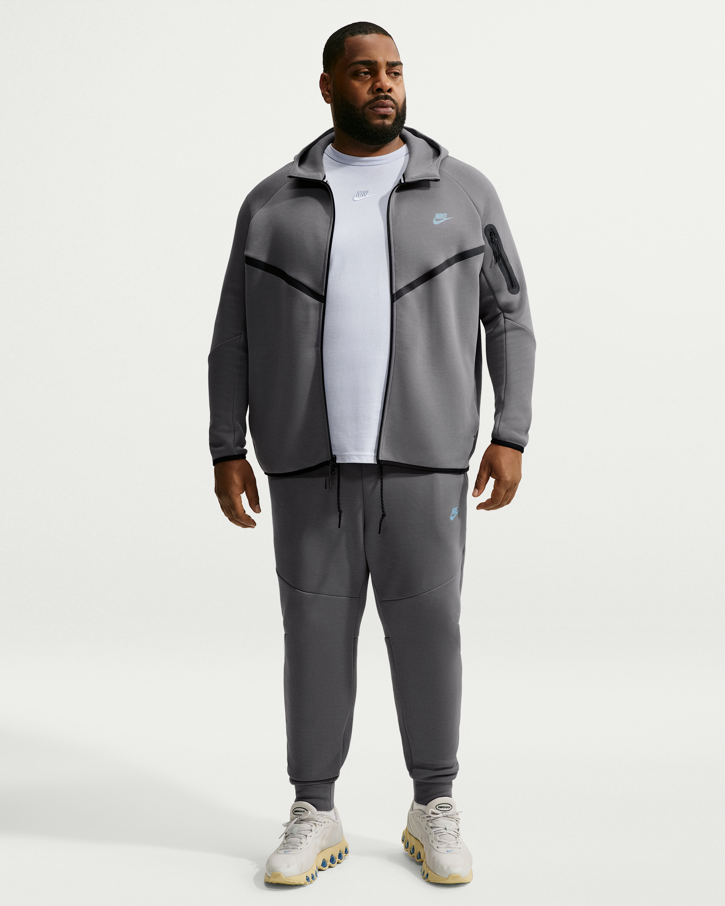 Nike Tech Men's Fleece Joggers - Smoke Grey/Football Blue - View 6