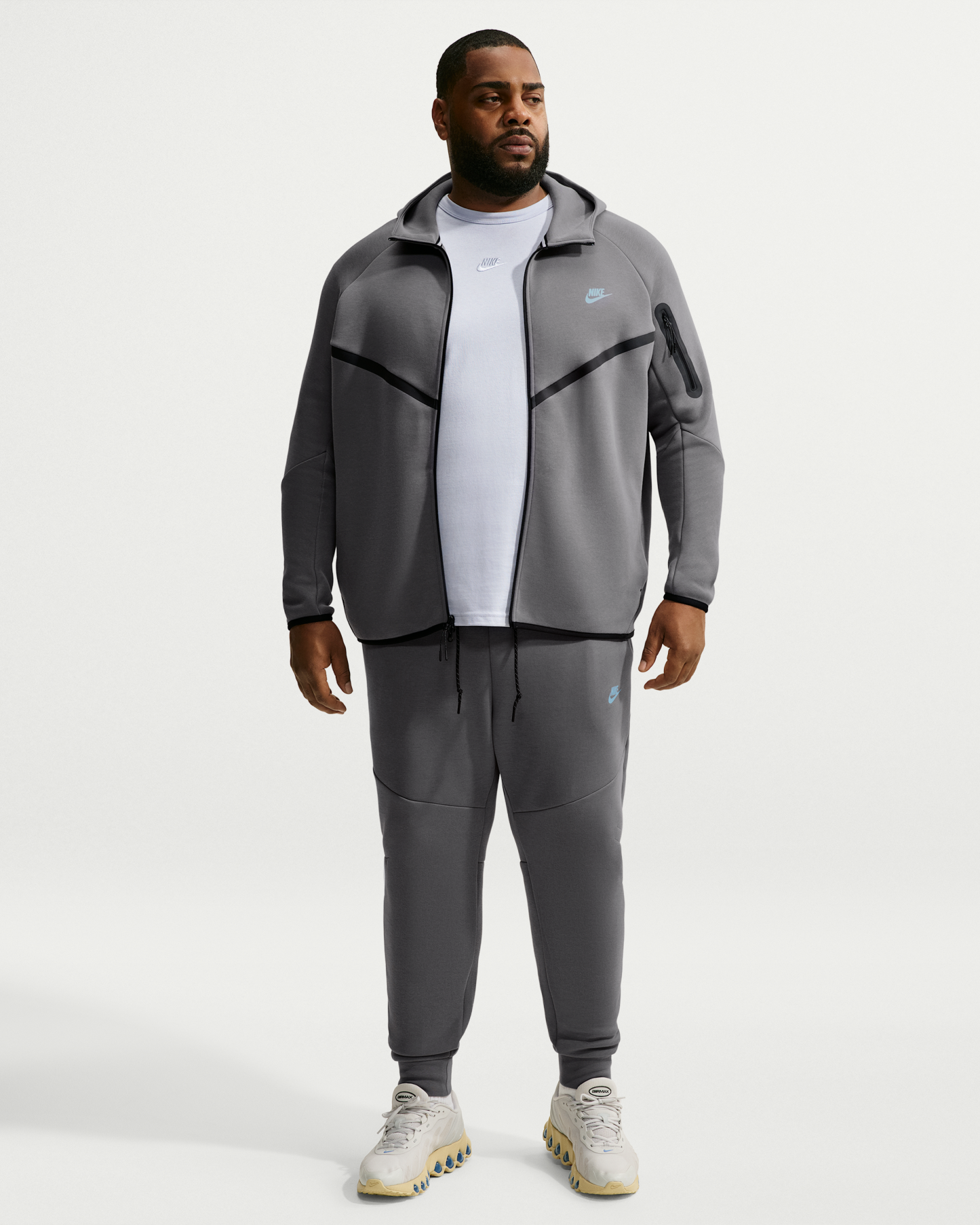 Nike Tech Men's Fleece Joggers - Smoke Grey/Football Blue - View 6