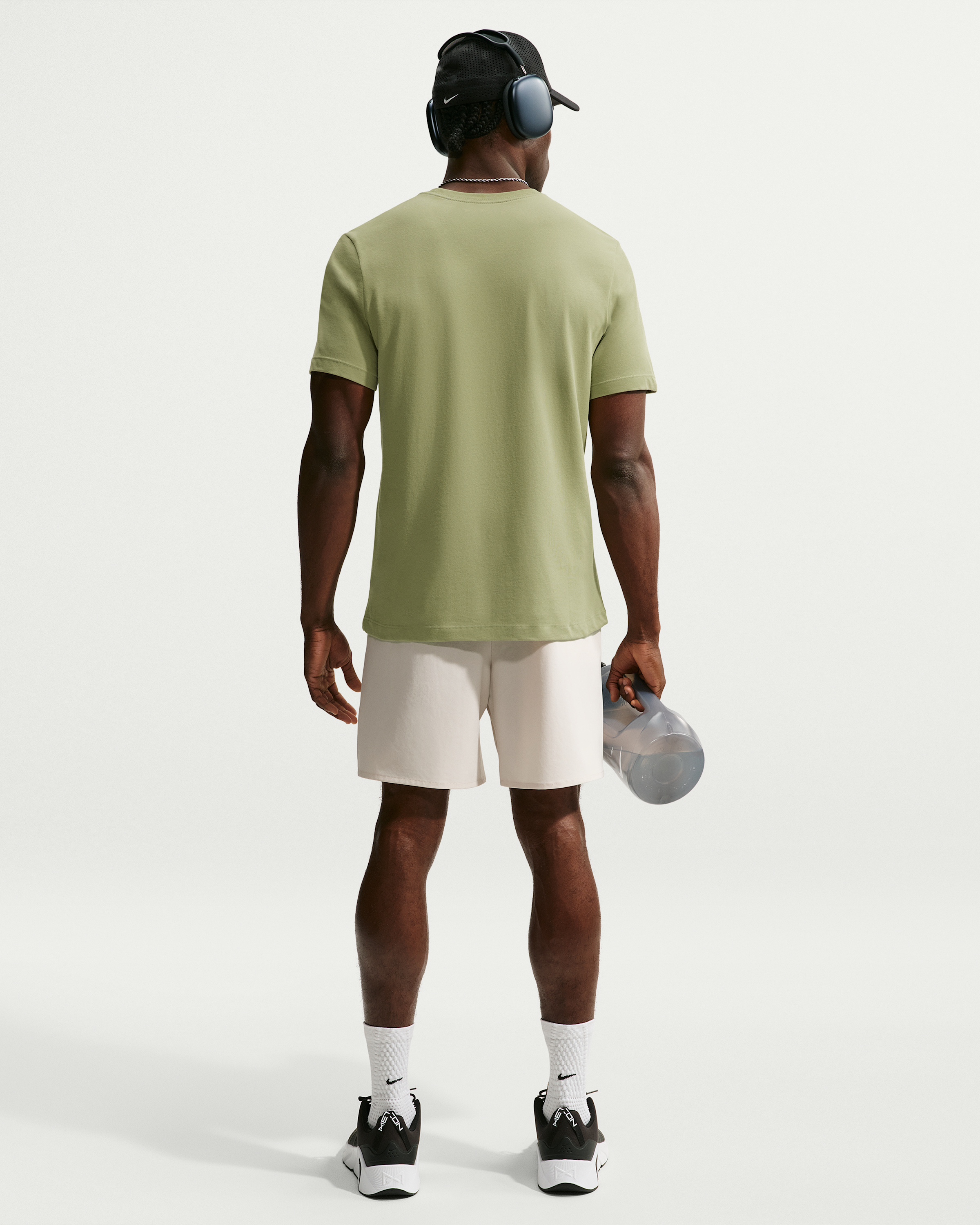 Nike Dri-FIT Men's Fitness T-Shirt - Dusty Olive/Black - View 5