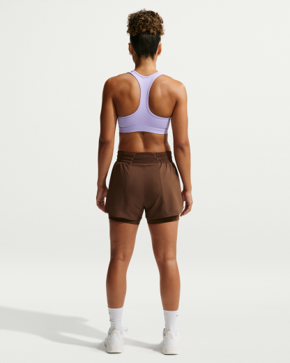 Nike One Women's Dri-FIT High-Waisted 8cm (approx.) 2-in-1 Shorts - Cacao Wow/White - View 5