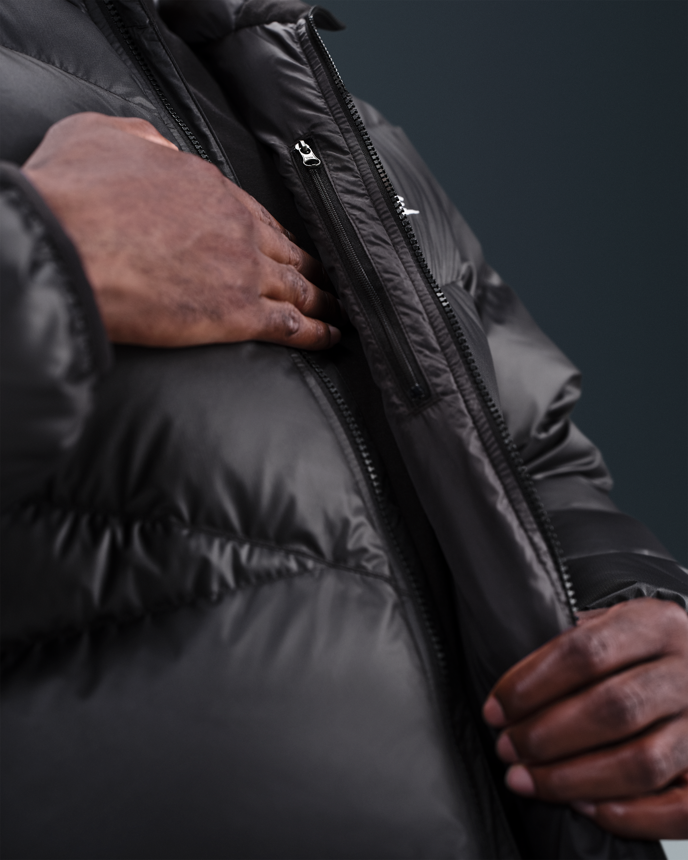 Nike Windrunner Men's Down Jacket - Black/Black/White - View 7