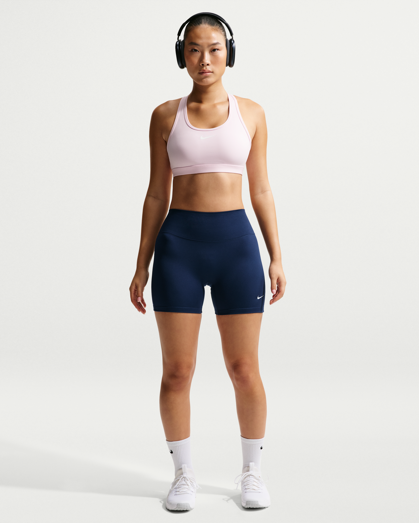 Nike One Women's High-Waisted 12.5cm (approx.) Biker Shorts - Midnight Navy/White - View 1