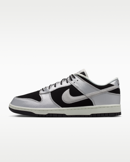 Nike Dunk Low Retro Men's Shoes - Metallic Silver/Black/Sail/Metallic Silver - View 1