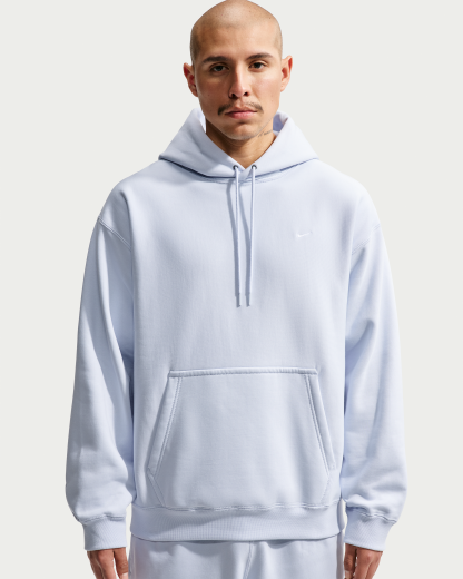 Nike Solo Swoosh Men's Pullover Hoodie - Football Grey/White - View 1