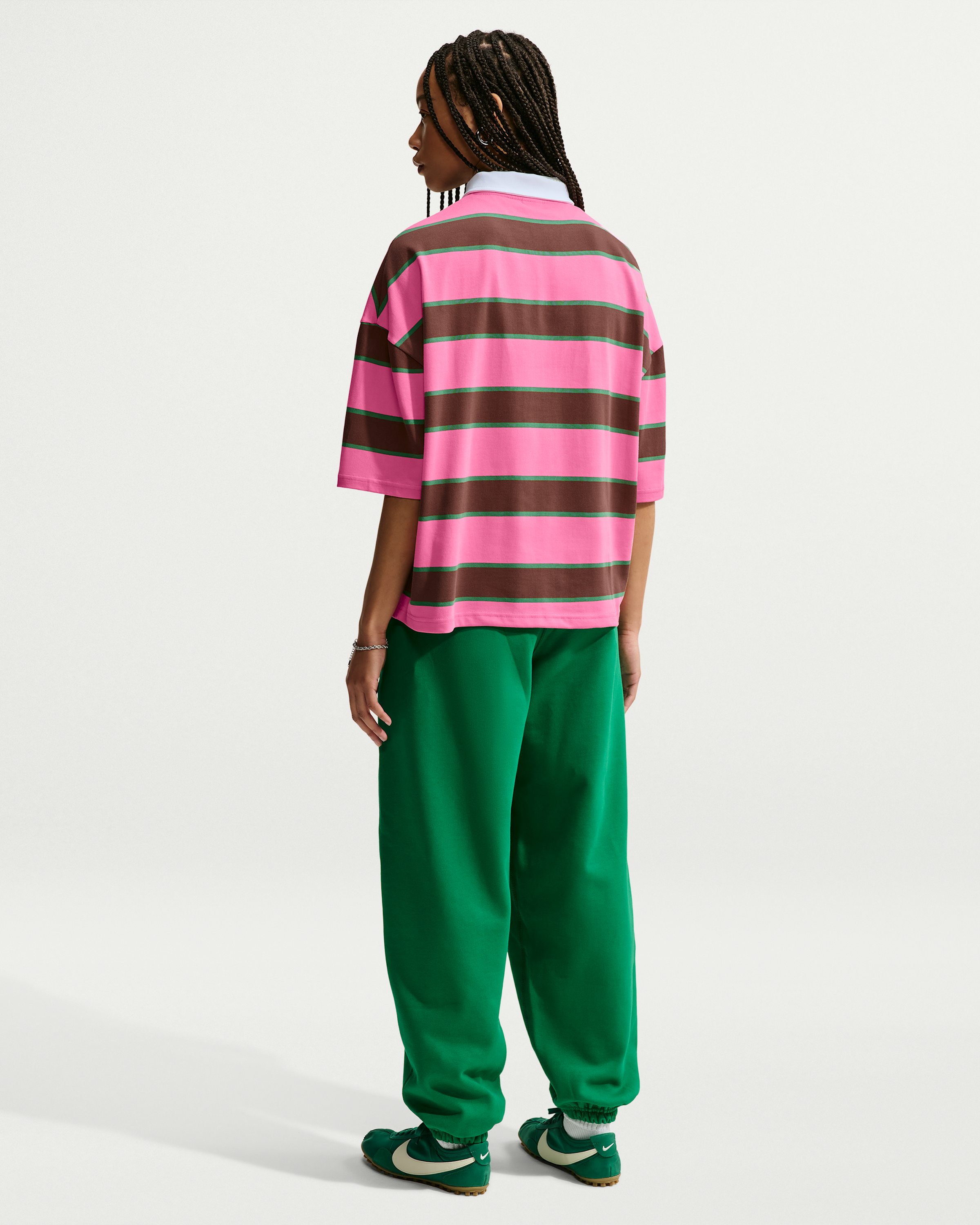 Nike Sportswear Women's Polo - Pinksicle/Pine Green/Cacao Wow - View 5