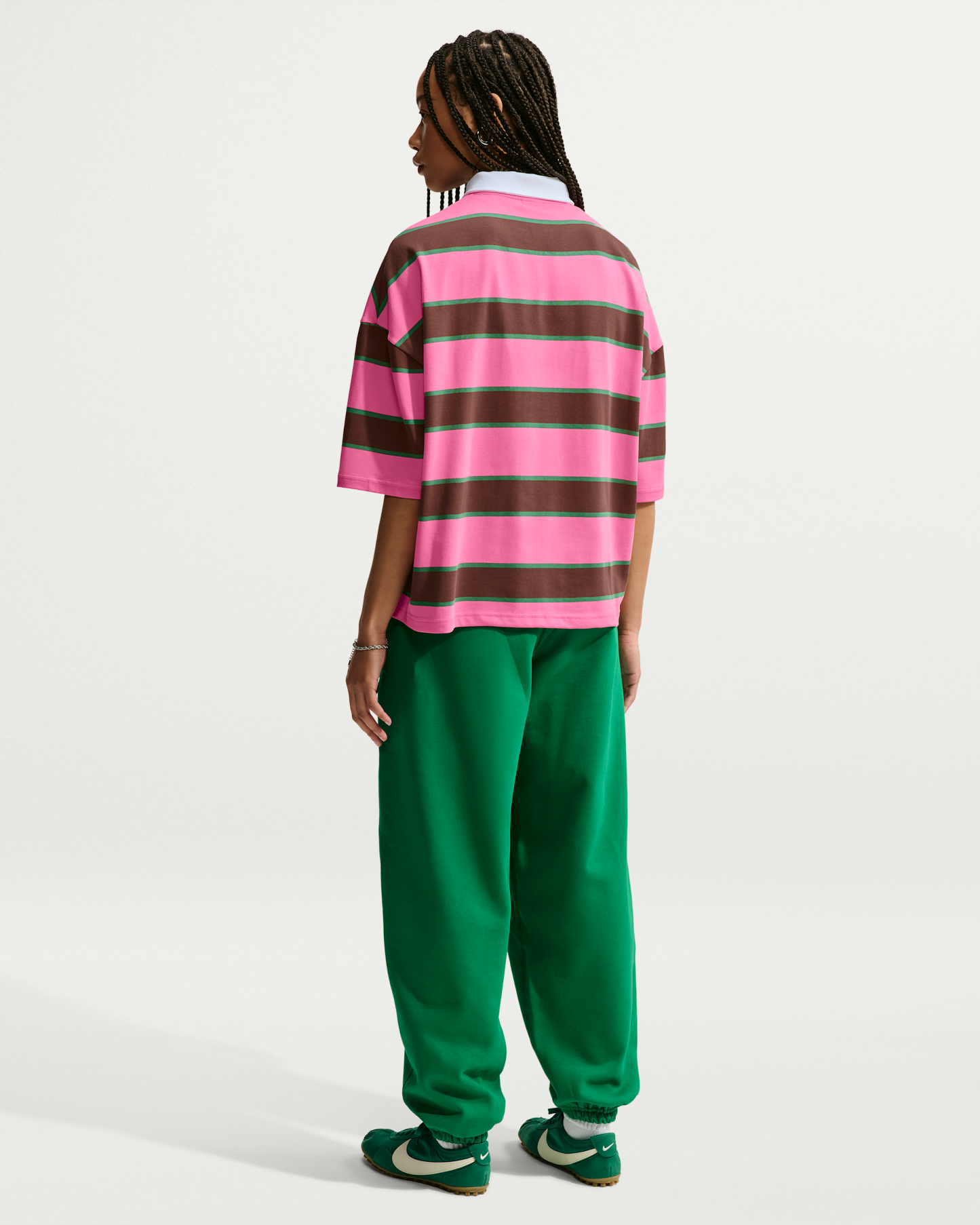 Nike Sportswear Women's Polo - Pinksicle/Pine Green/Cacao Wow - View 5