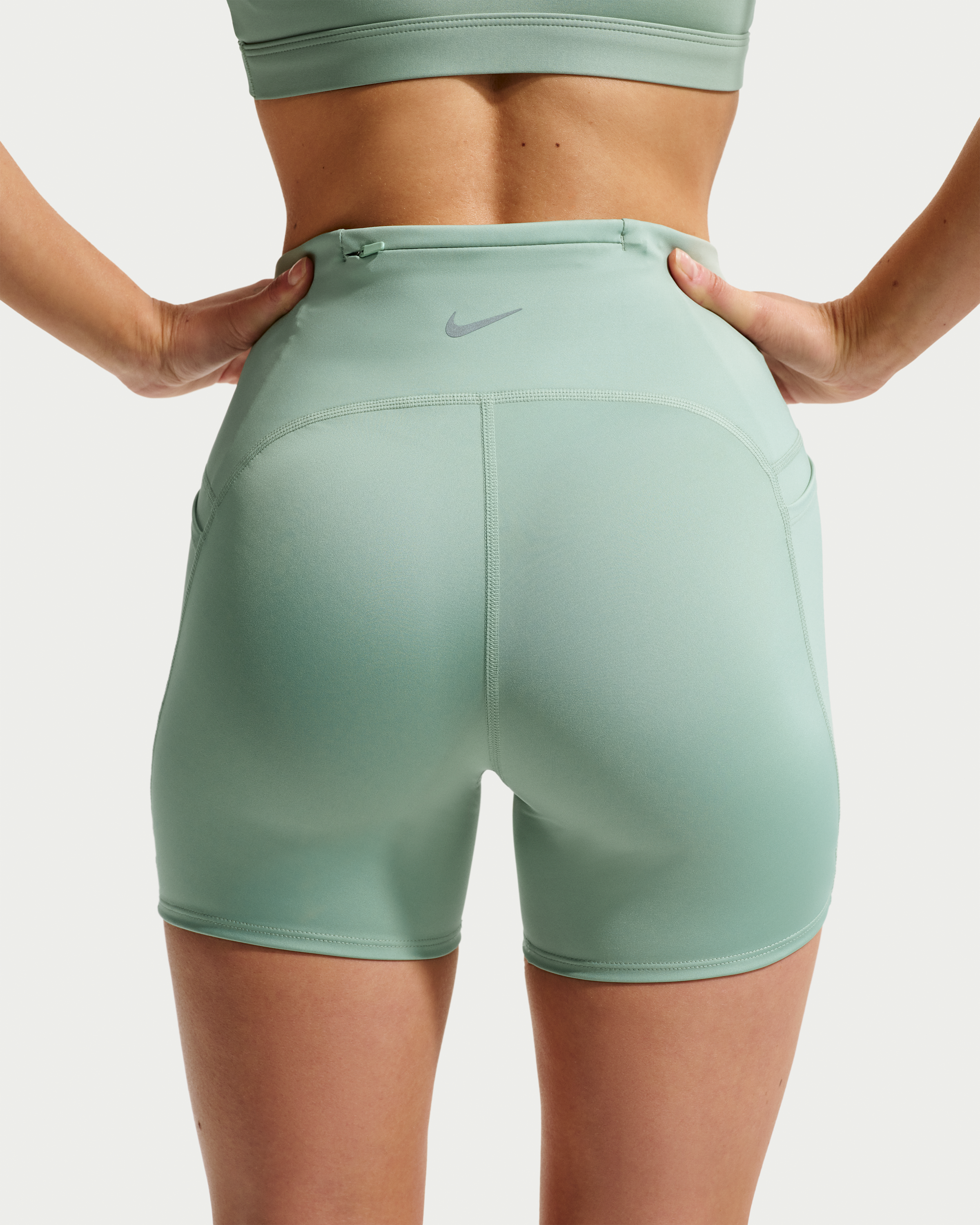 Nike Swift Women's High-Waisted 10cm (approx.) Tight Running Shorts with Pockets - Steam - View 3