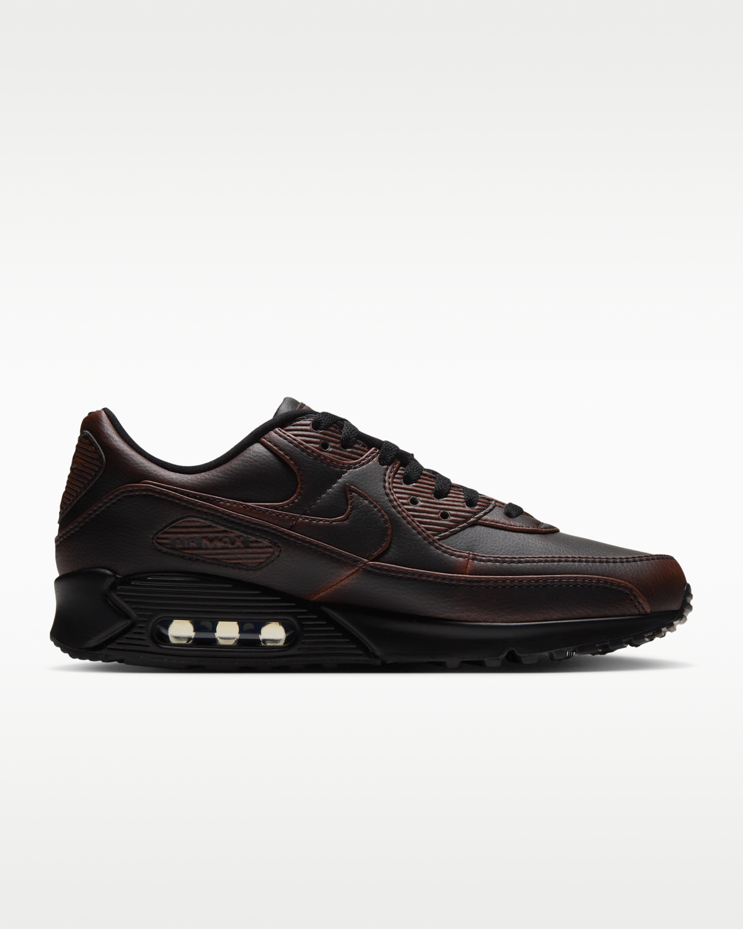 Nike Air Max 90 Premium Men's Shoes - Black/Cinnamon/Black - View 3