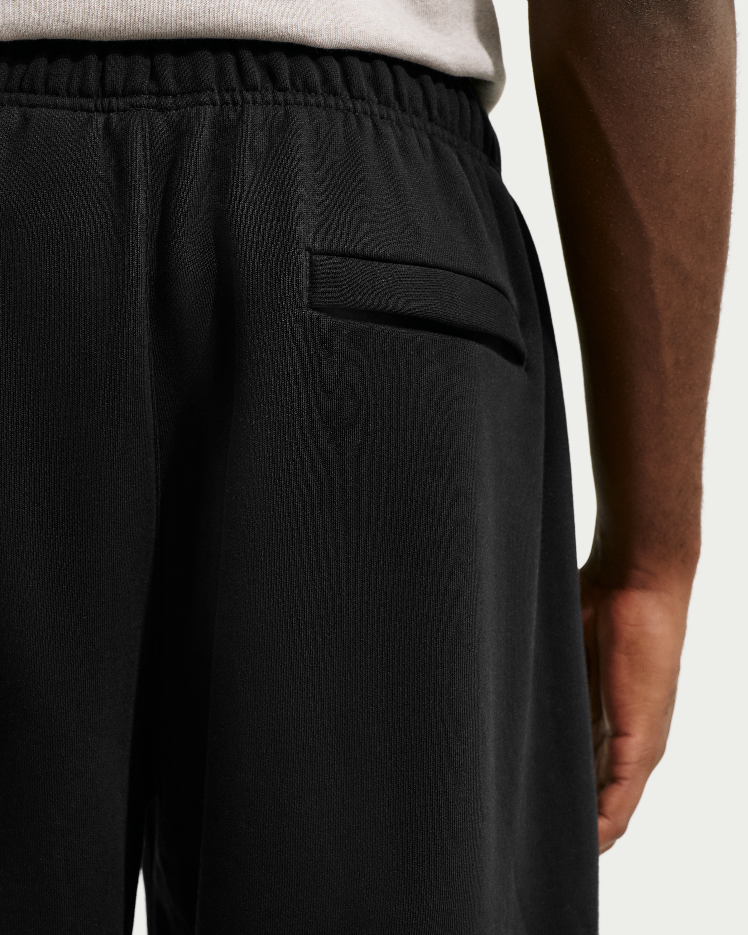 Nike Solo Fleece Men's Cuffed Trousers - Total Black/Sail - View 3