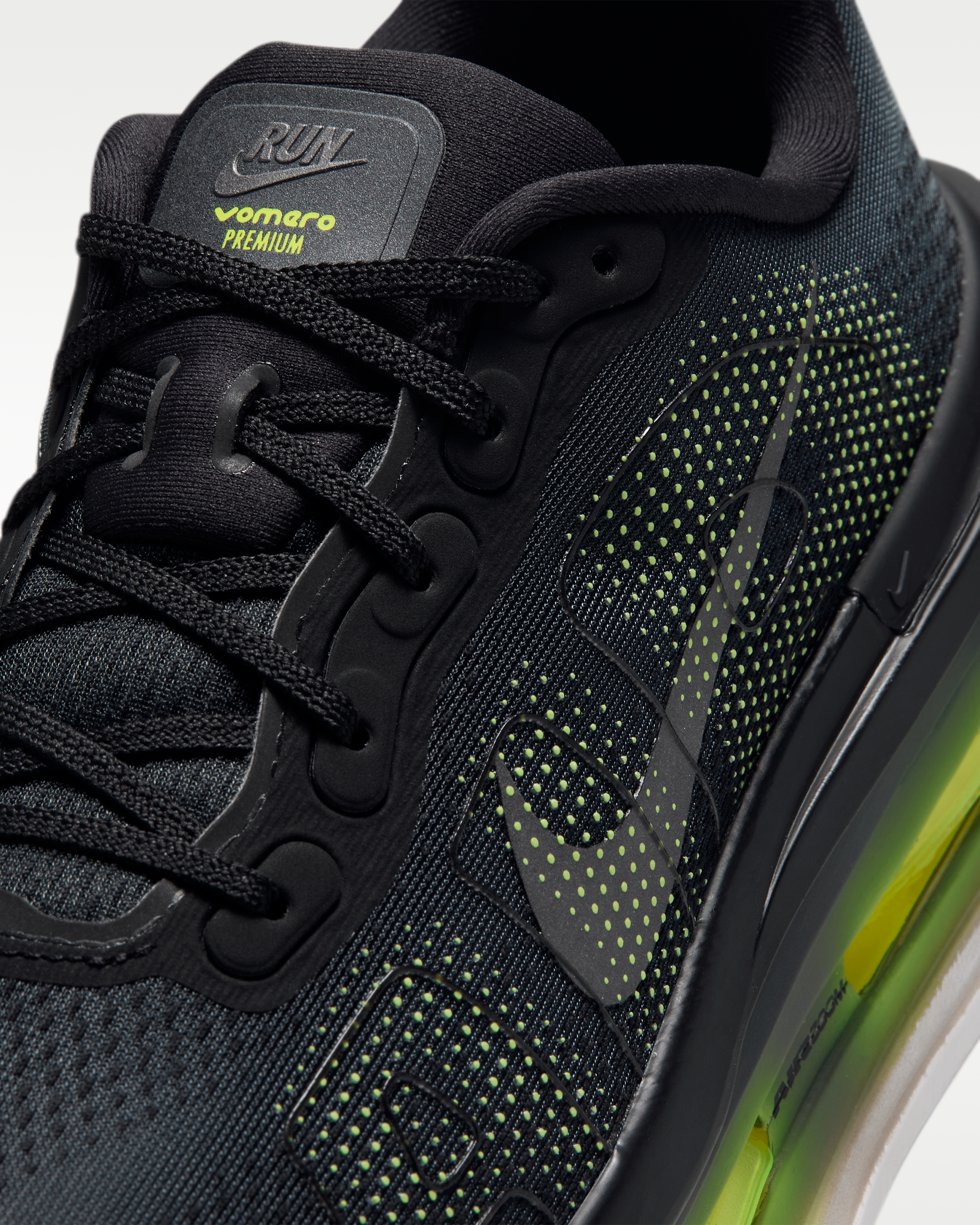 Nike Vomero Premium Men's Road Running Shoes - Black/Anthracite/Lemon Venom/Metallic Dark Grey - View 7