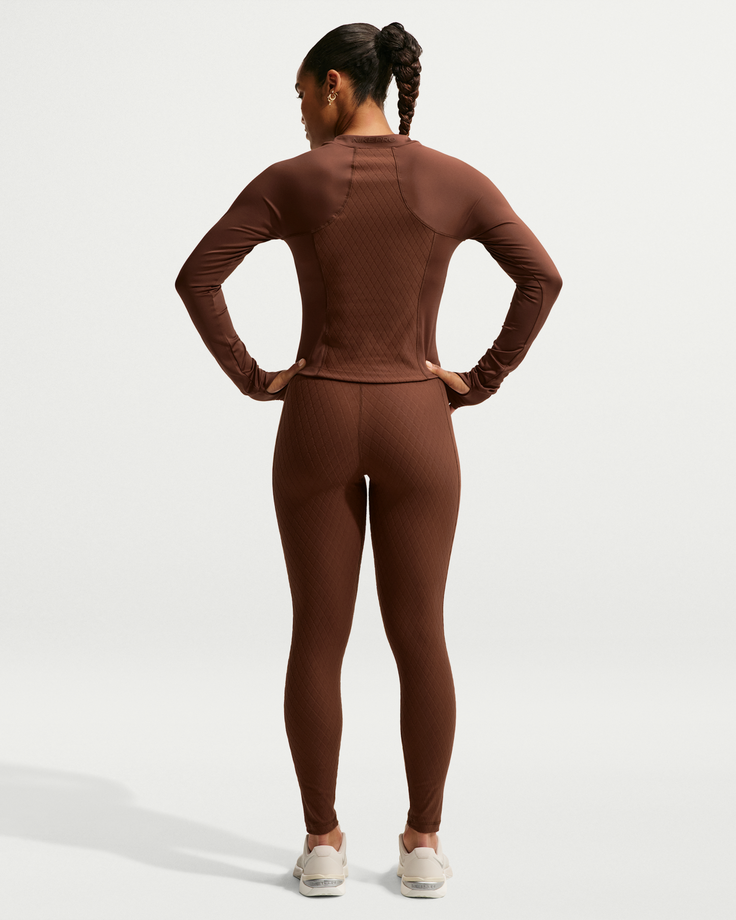 Nike Pro Sculpt Women's Dri-FIT 1/4-Zip Long-Sleeve Top - Cacao Wow/White - View 5