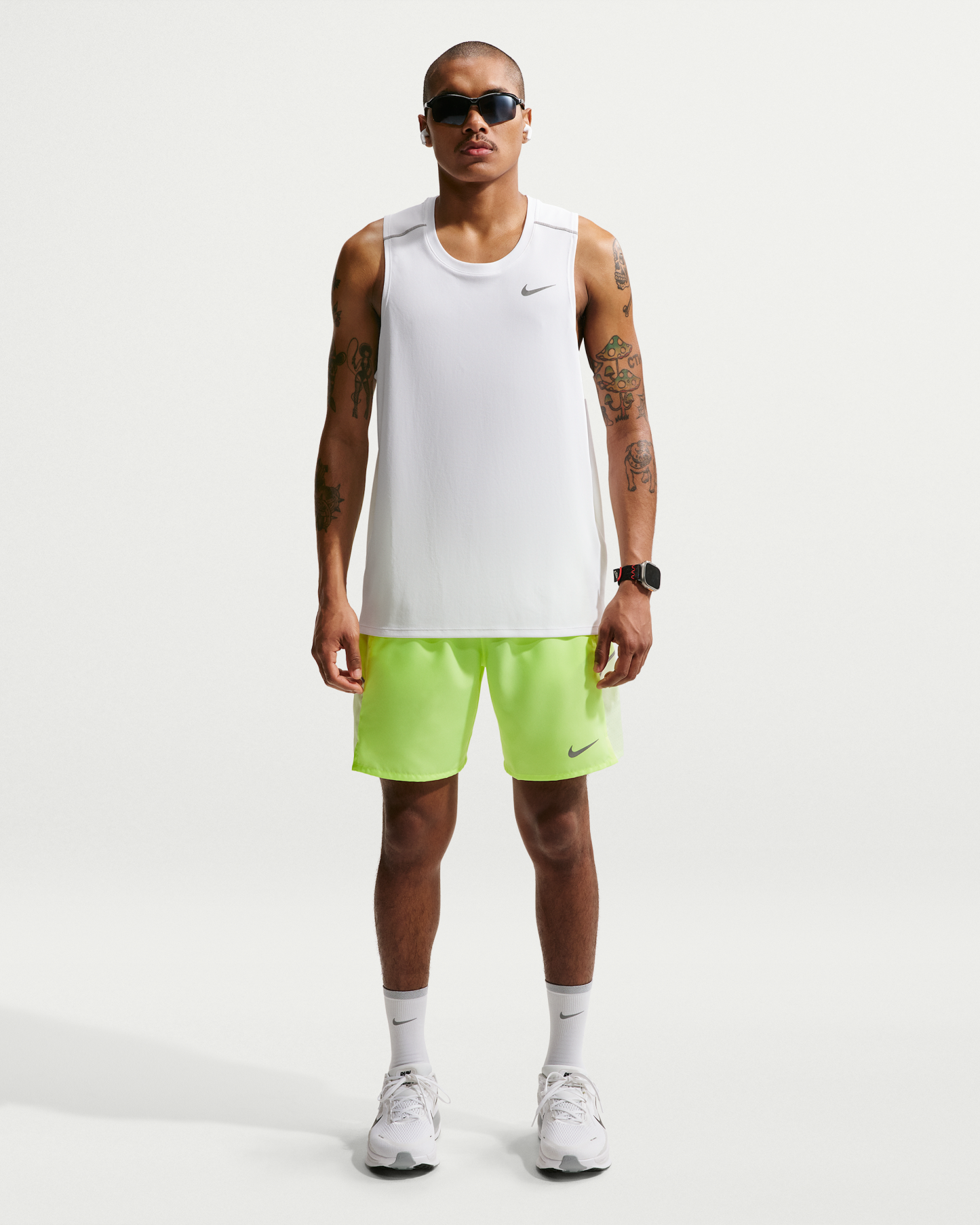 Nike Miler Men's Dri-FIT Running Tank Top - White - View 4