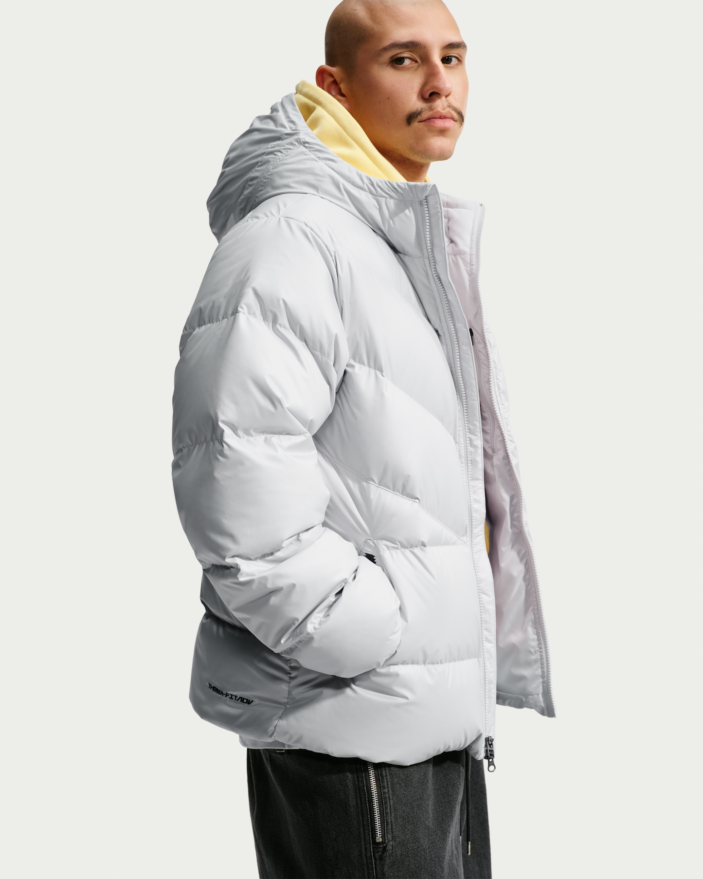 Nike Windrunner Men's Down Jacket - Grey Fog/Grey Fog/White - View 3