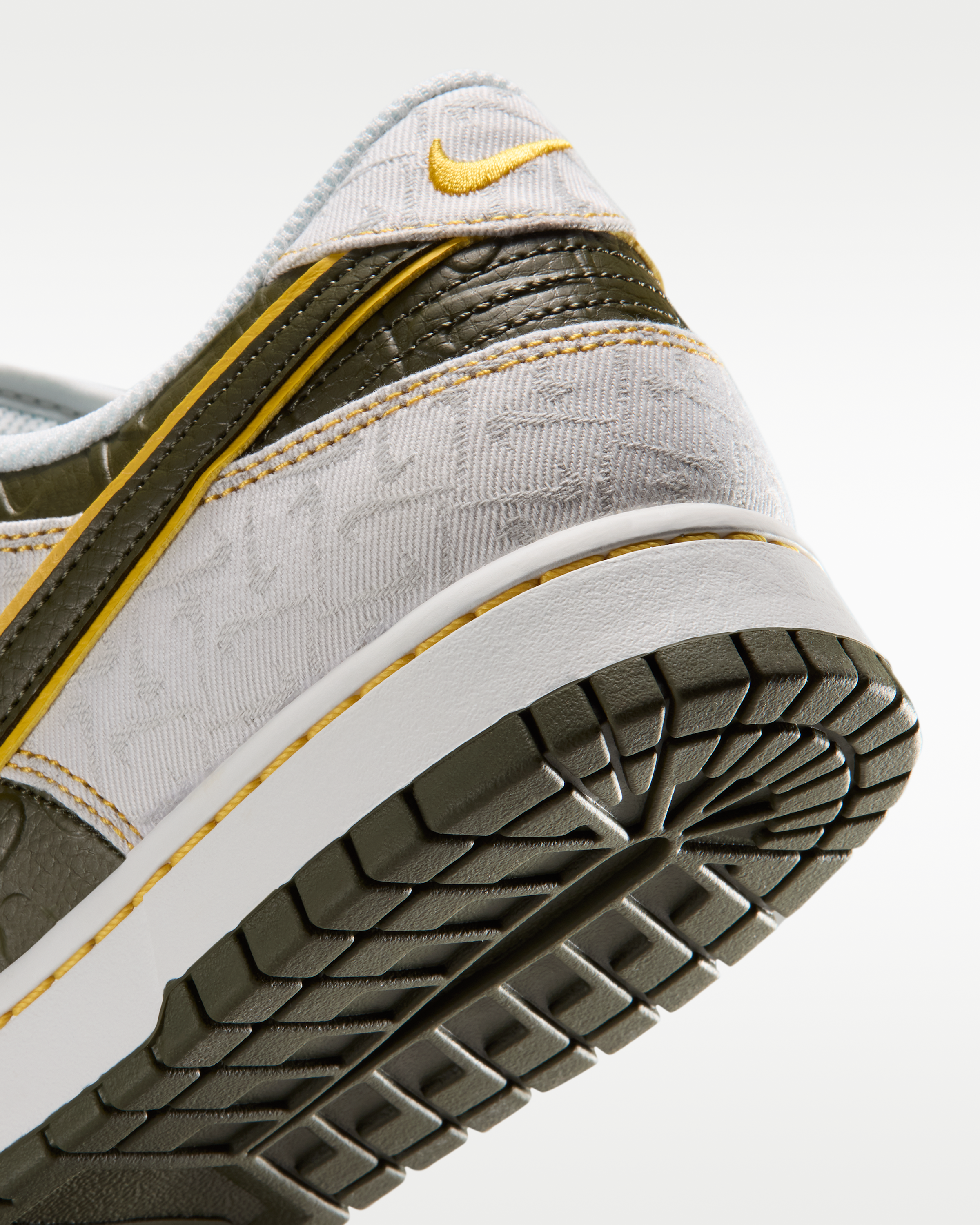 Nike Dunk Low Retro Men's Shoes - Summit White/Yellow Ochre/Cargo Khaki - View 8