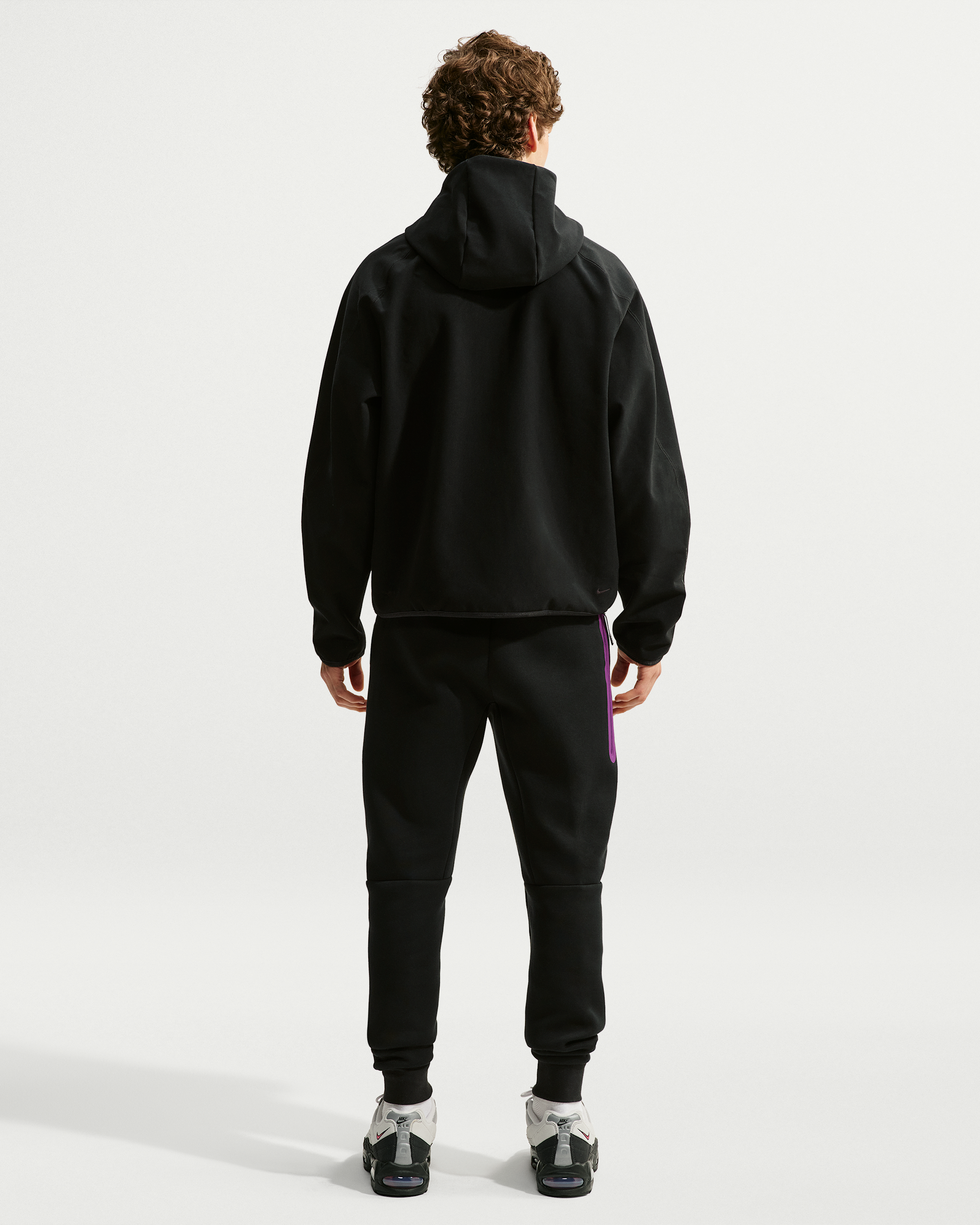 Nike Tech Men's Fleece Joggers - Black/Viotech - View 5