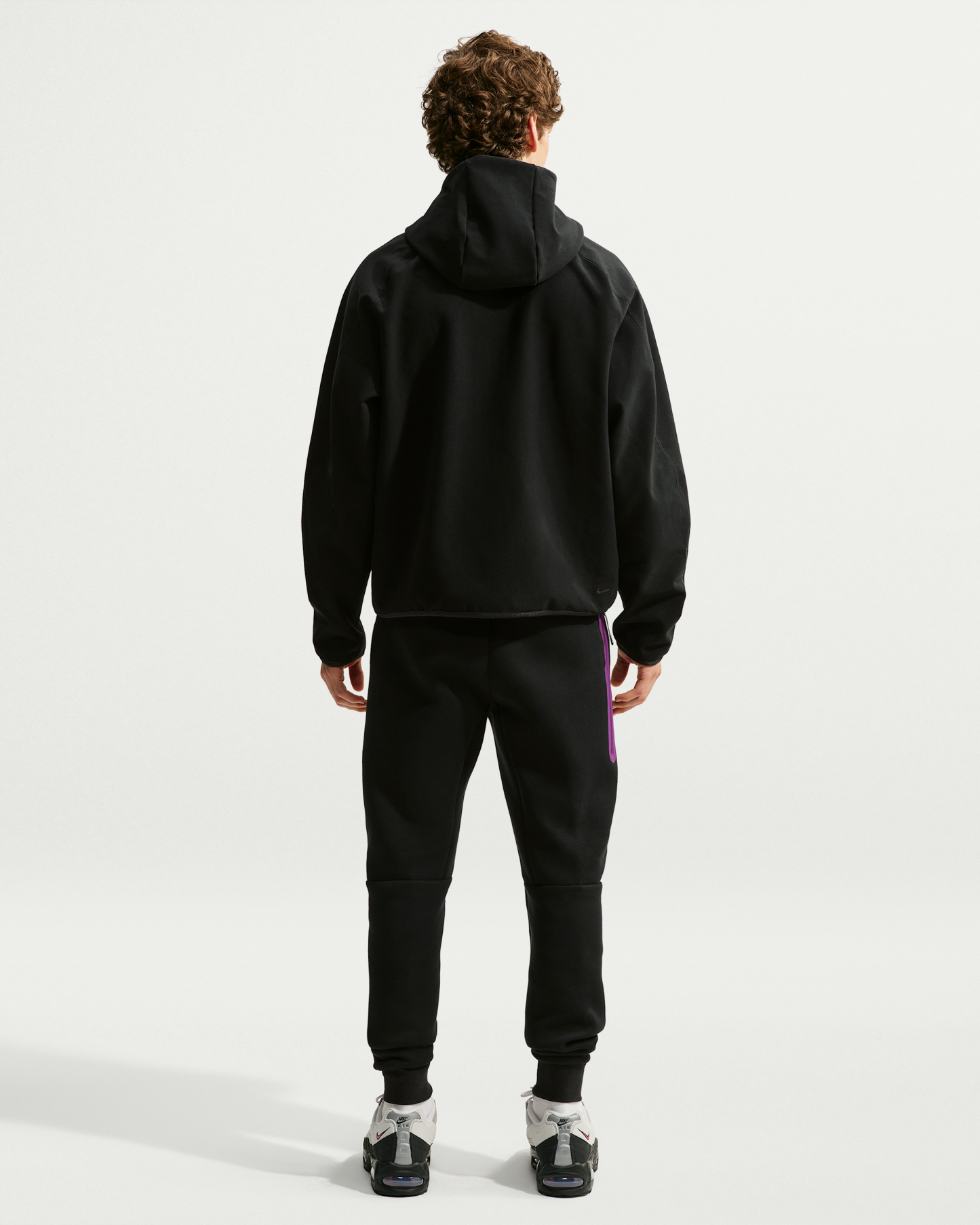 Nike Tech Men's Fleece Joggers - Black/Viotech - View 5