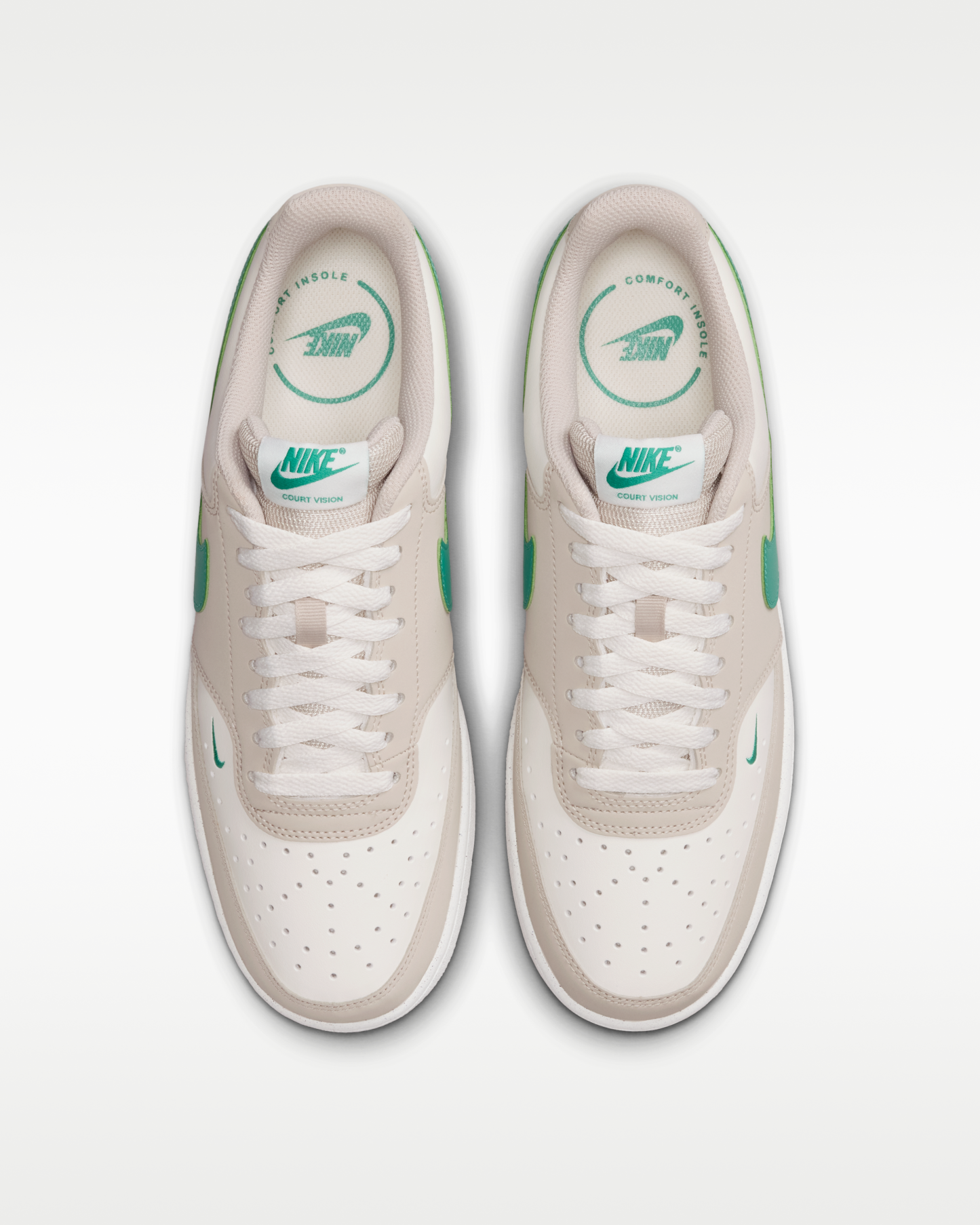 Nike Court Vision Low Men's Shoes - Sail/Cream II/Emerald Green - View 4