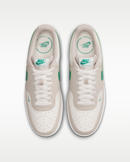 Nike Court Vision Low Men's Shoes - Sail/Cream II/Emerald Green - View 4