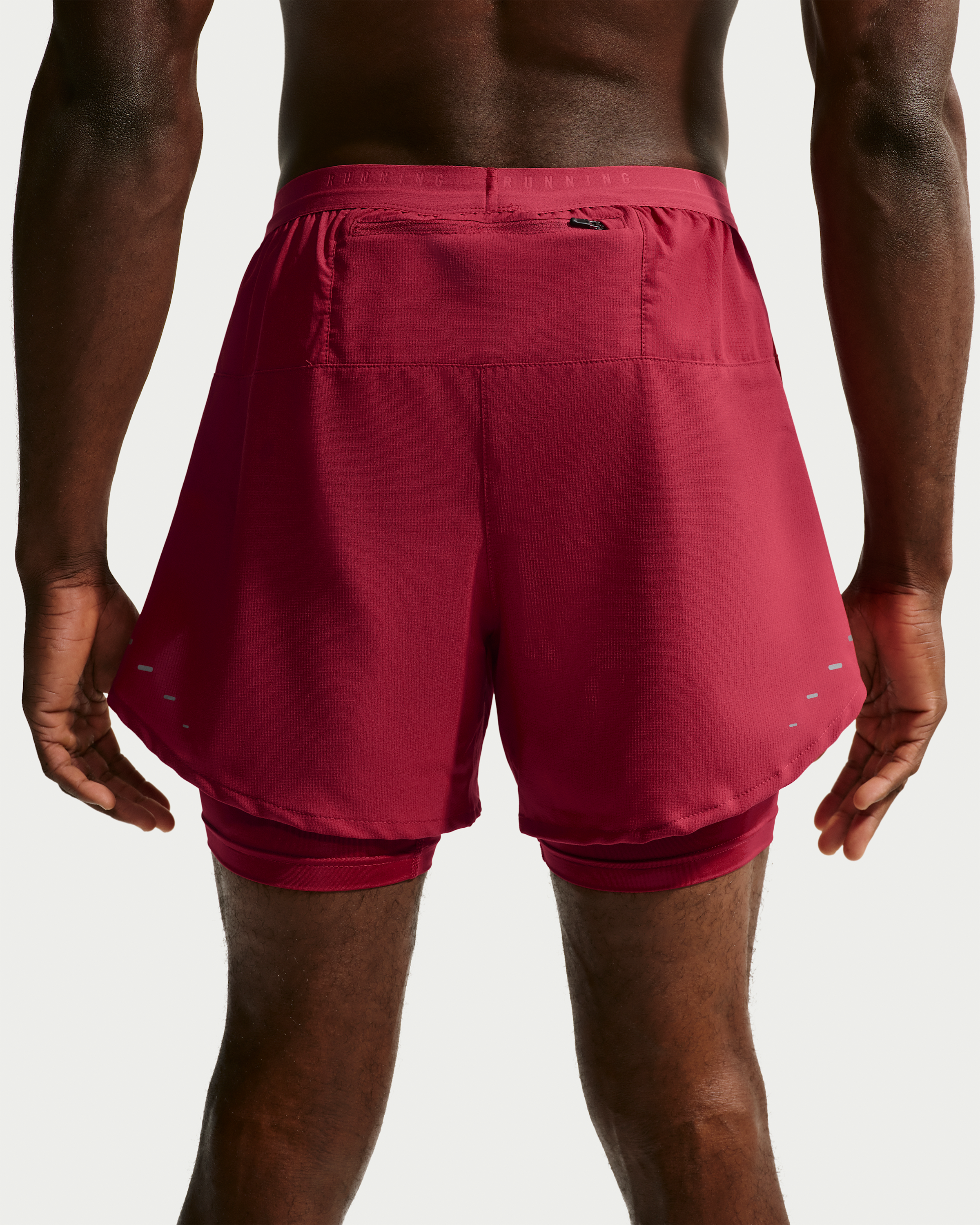 Nike Stride Men's Dri-FIT 13cm (approx.) Hybrid Running Shorts - Tough Red/Reflective Silver - View 3