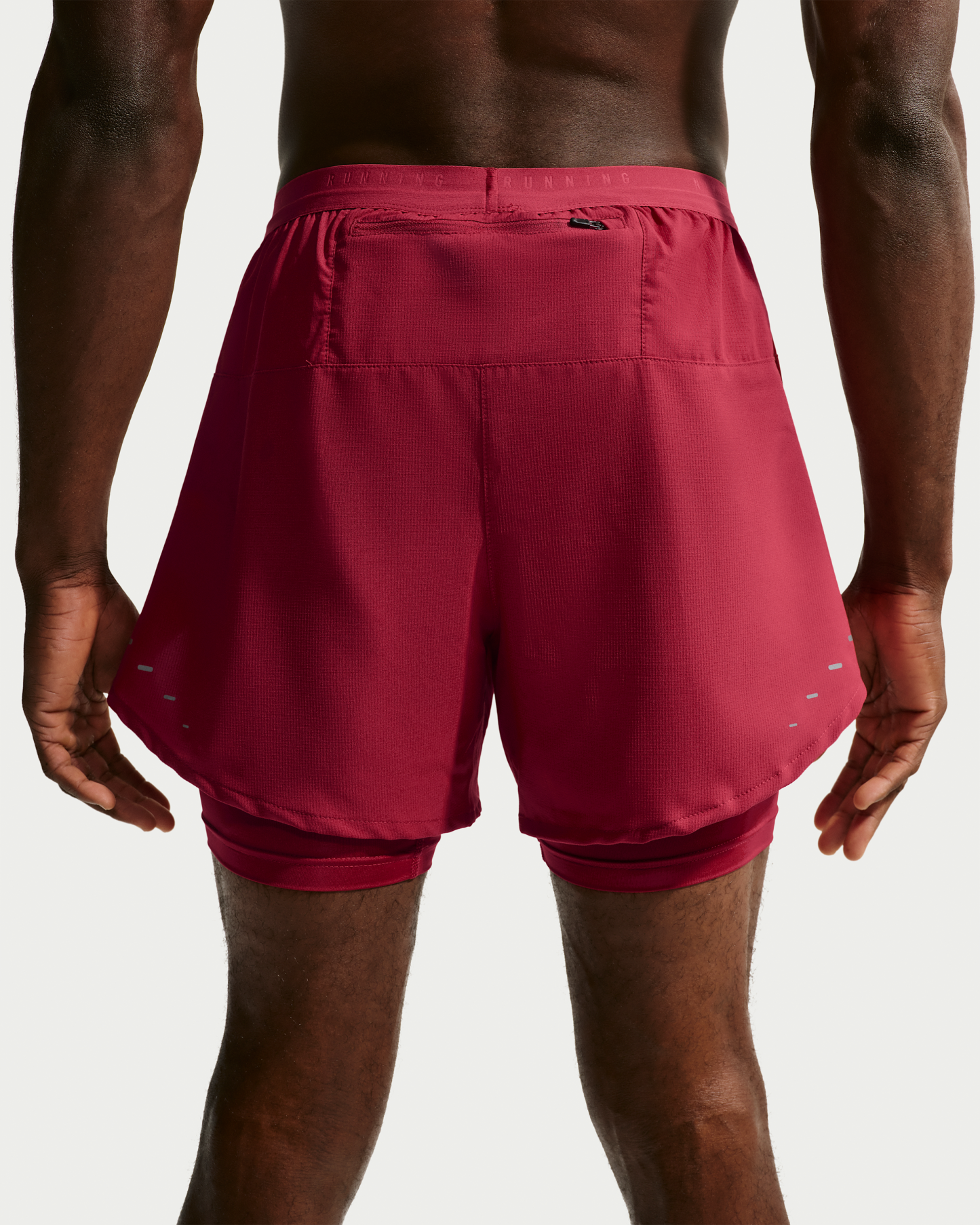 Nike Stride Men's Dri-FIT 13cm (approx.) Hybrid Running Shorts - Tough Red/Reflective Silver - View 3