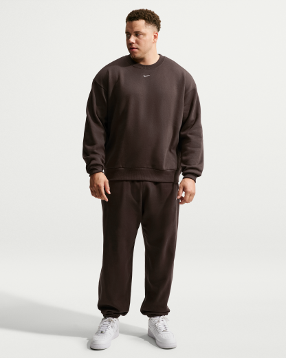 Nike Solo Fleece Men's Crew-Neck Sweatshirt - Velvet Brown/Sail - View 10