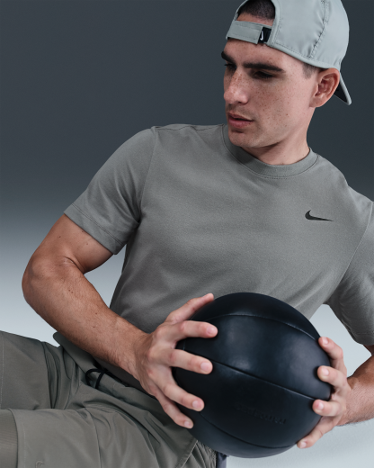 Nike Dri-FIT Men's Fitness T-Shirt - Smoke Grey/Black - View 3