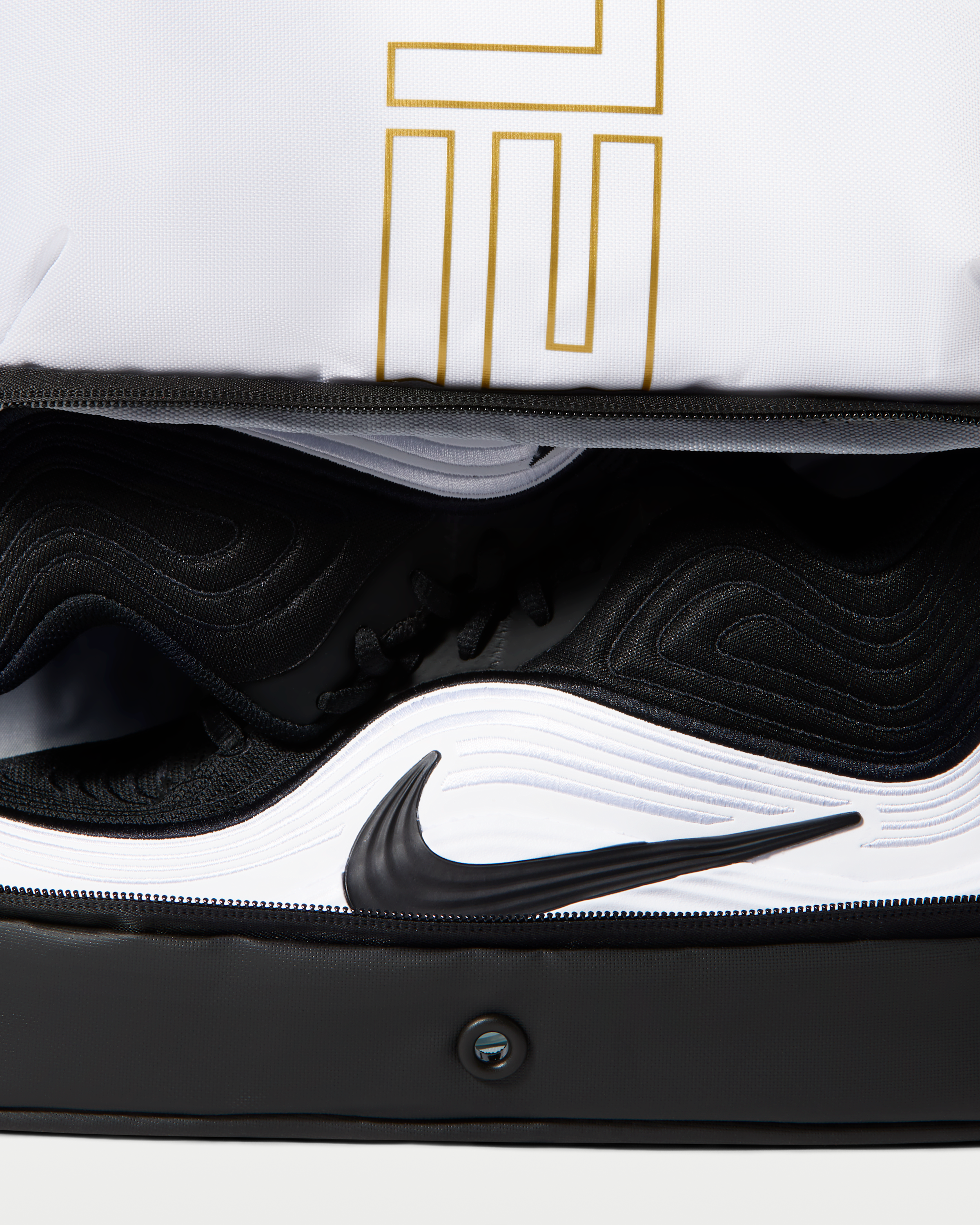 Nike Varsity Elite Backpack (32L) - White/Black/Metallic Gold - View 8