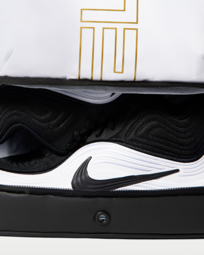Nike Varsity Elite Backpack (32L) - White/Black/Metallic Gold - View 8