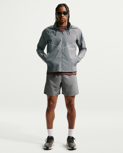 Nike Miler Men's Repel UV Protection Hooded Running Jacket - Smoke Grey/Smoke Grey - View 4