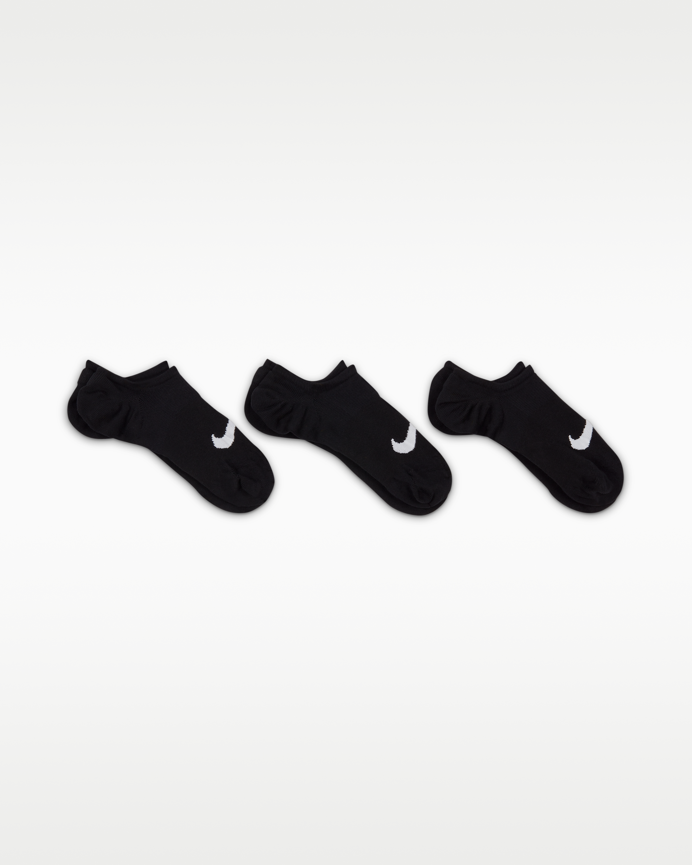 Nike Everyday Plus Lightweight Women's Training Footie Socks (3 Pairs) - Black/White - View 3