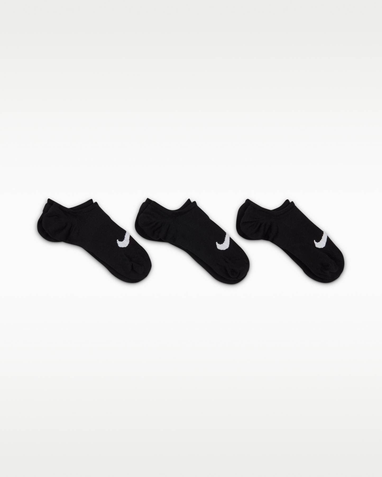 Nike Everyday Plus Lightweight Women's Training Footie Socks (3 Pairs) - Black/White - View 3