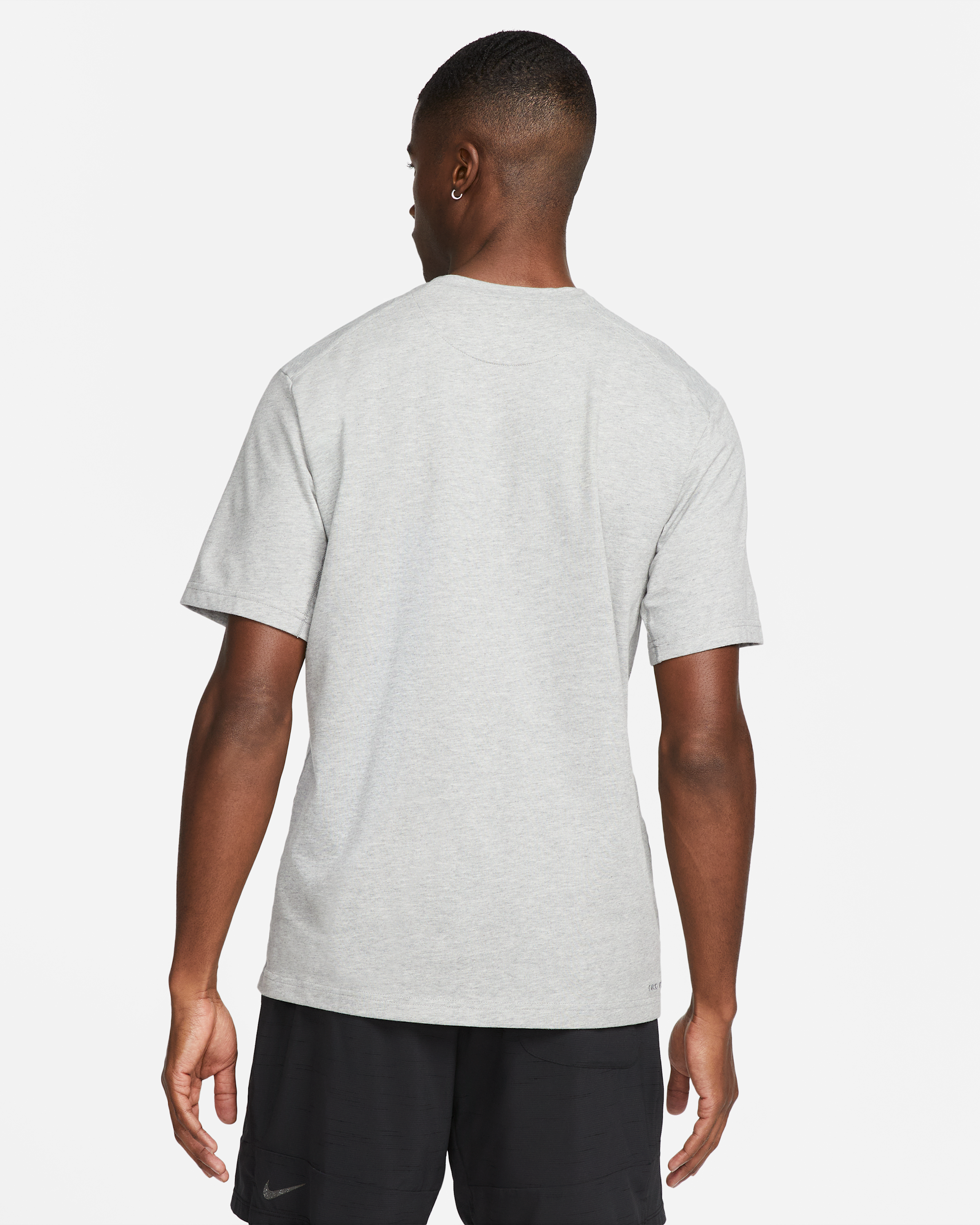 Nike Primary Men's Dri-FIT Short-sleeve Versatile Top - Dark Grey Heather/Heather/Smoke Grey - View 2