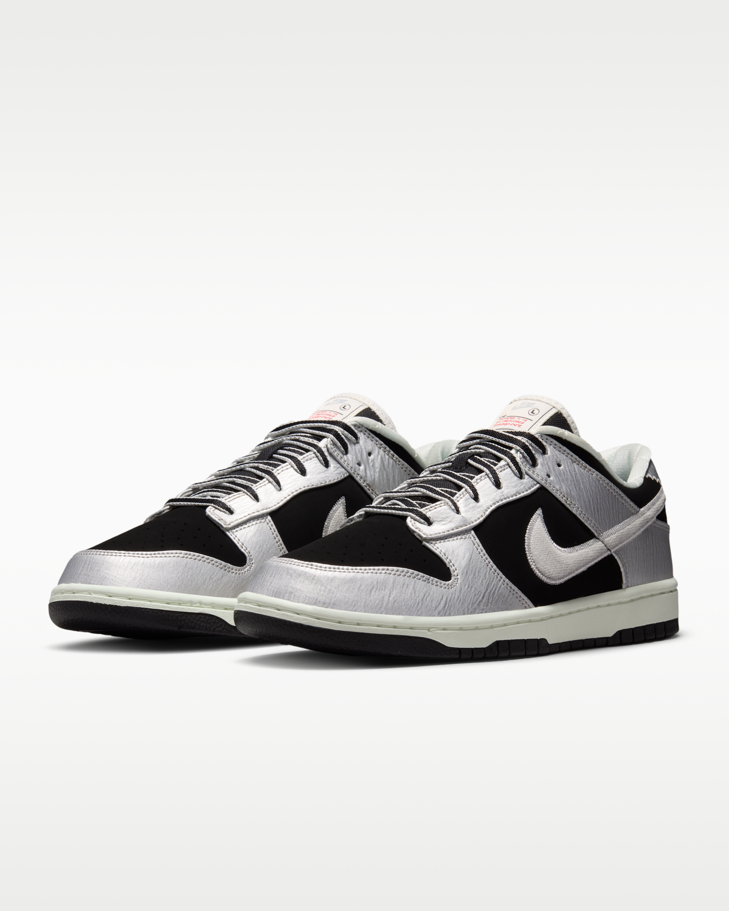 Nike Dunk Low Retro Men's Shoes - Metallic Silver/Black/Sail/Metallic Silver - View 5