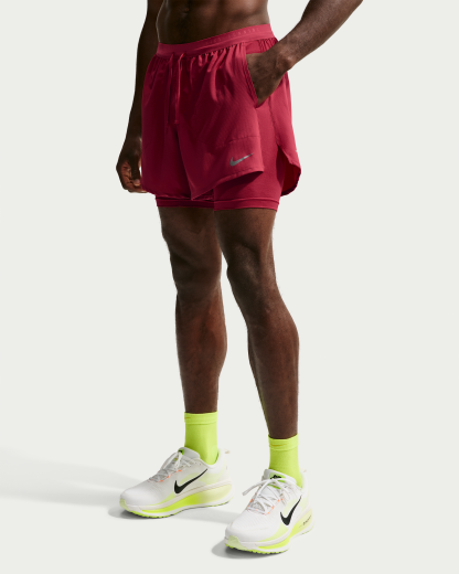 Nike Stride Men's Dri-FIT 13cm (approx.) Hybrid Running Shorts - Tough Red/Reflective Silver - View 2
