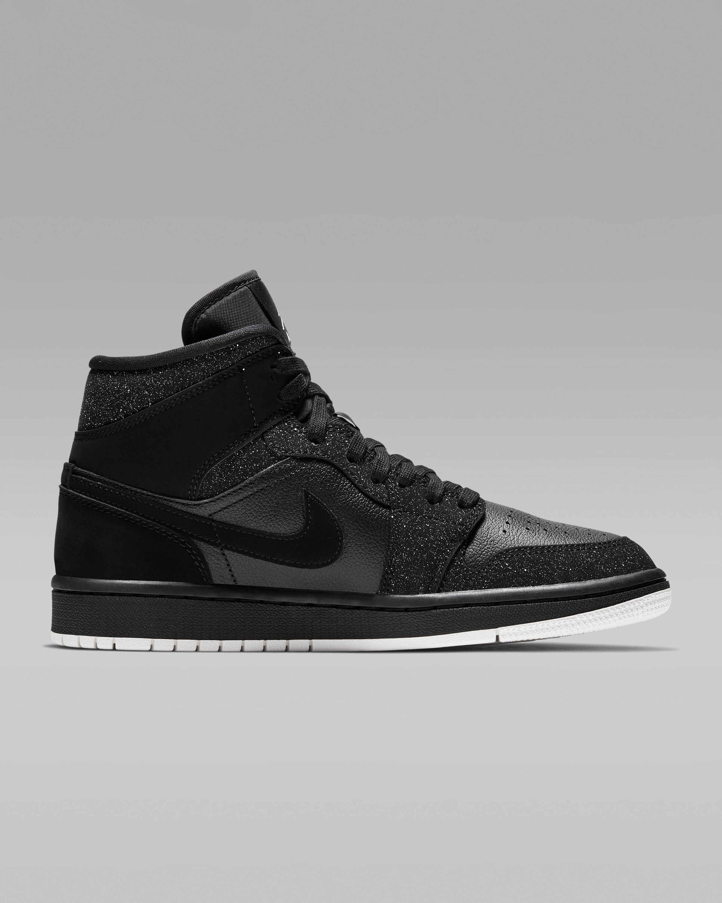 Air Jordan 1 Mid Women's Shoes - Black/White/Phantom - View 3