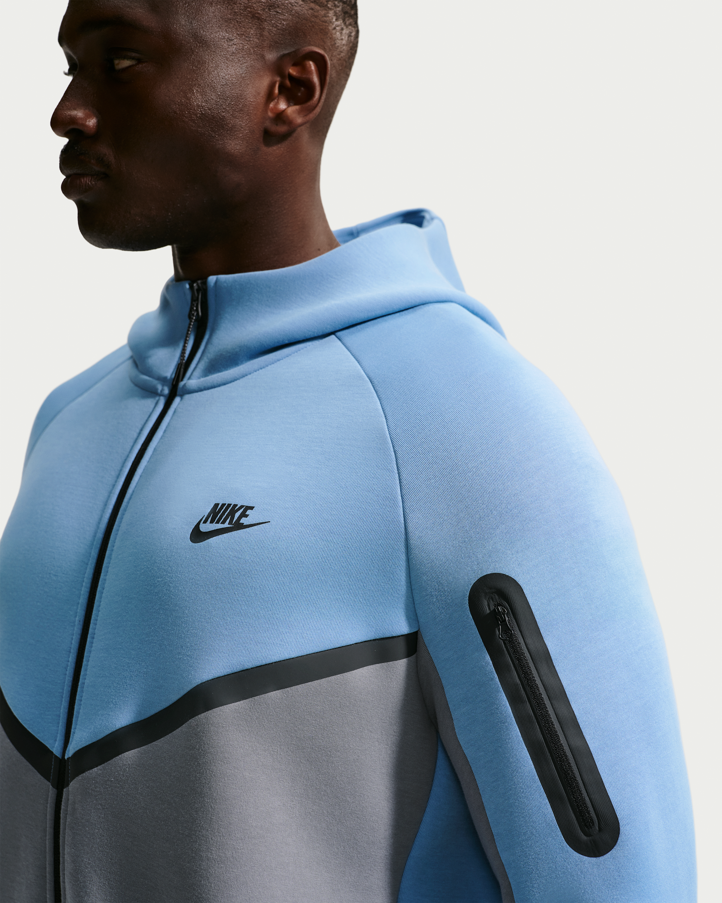 Nike Tech Men's Fleece Windrunner Full-Zip Jacket - Work Blue/Cool Grey/Black - View 8