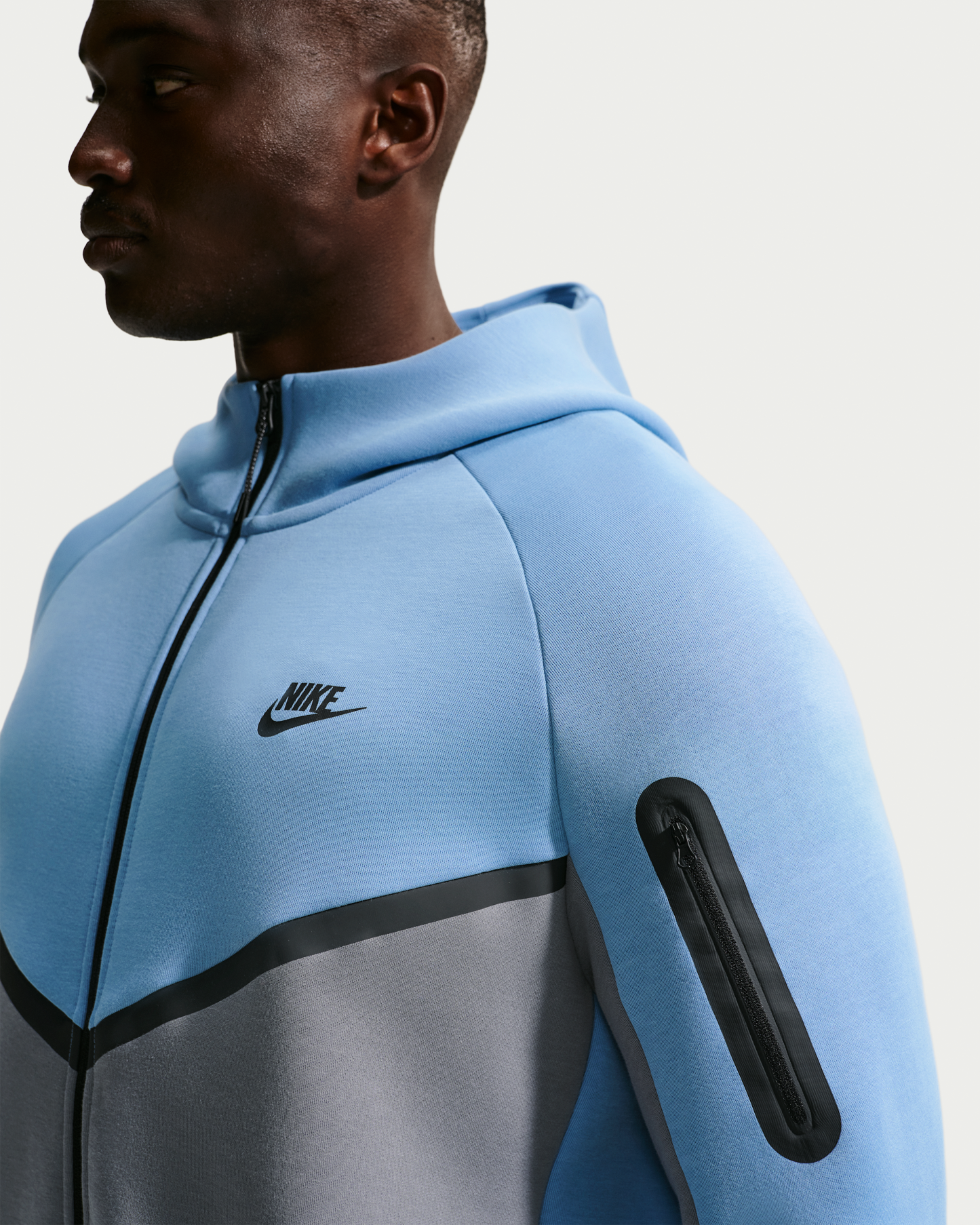 Nike Tech Men's Fleece Windrunner Full-Zip Jacket - Work Blue/Cool Grey/Black - View 8