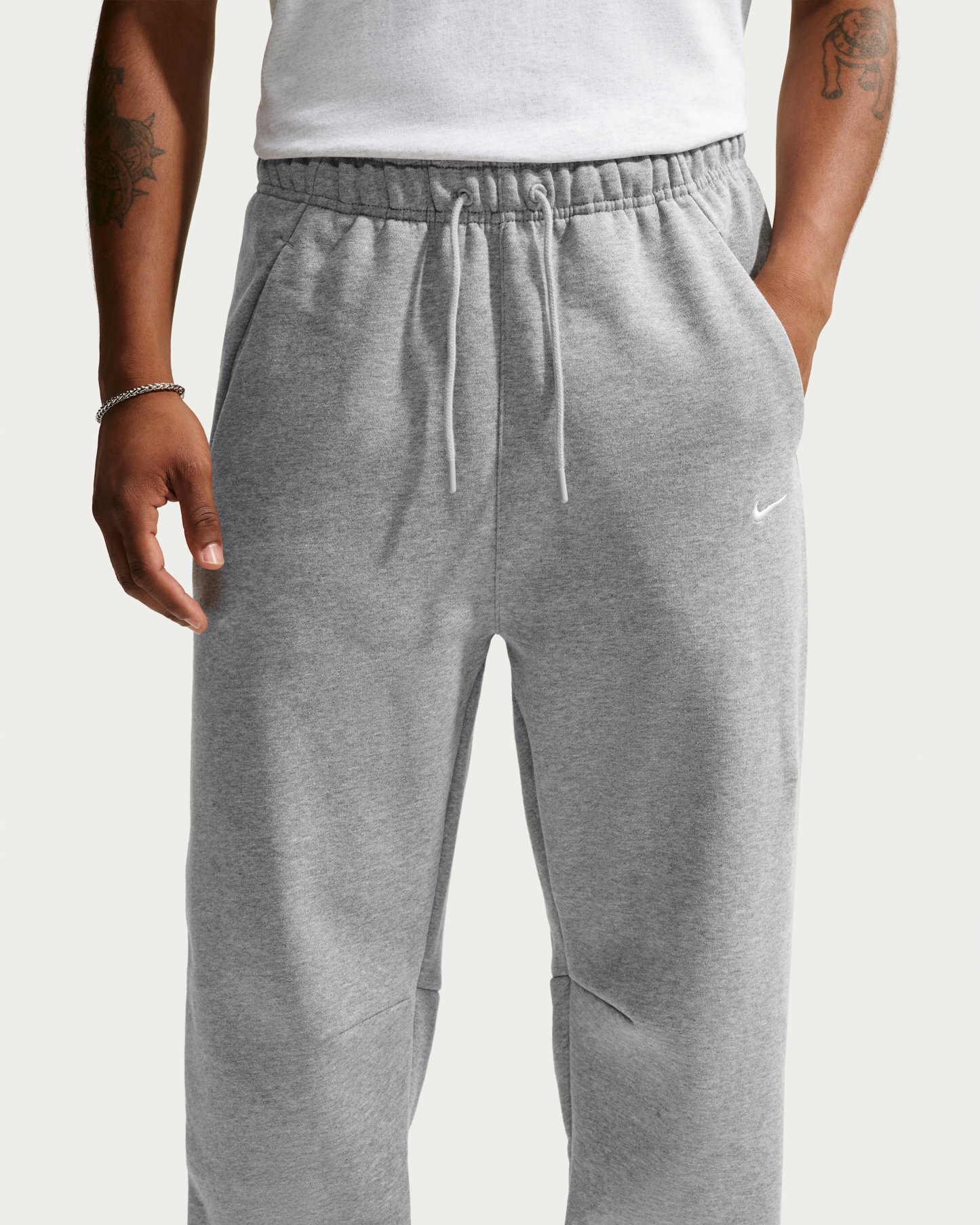 Nike Solo Fleece Men's Joggers - Dark Grey Heather/Sail - View 2