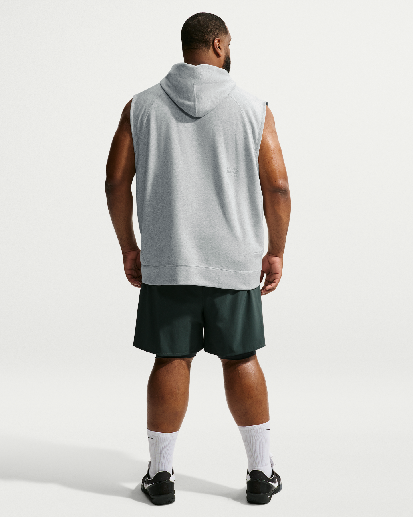 Nike N.A.C. Men's Dri-FIT Fleece Sleeveless Training Hoodie - Light Smoke Grey/Heather/Light Smoke Grey - View 10