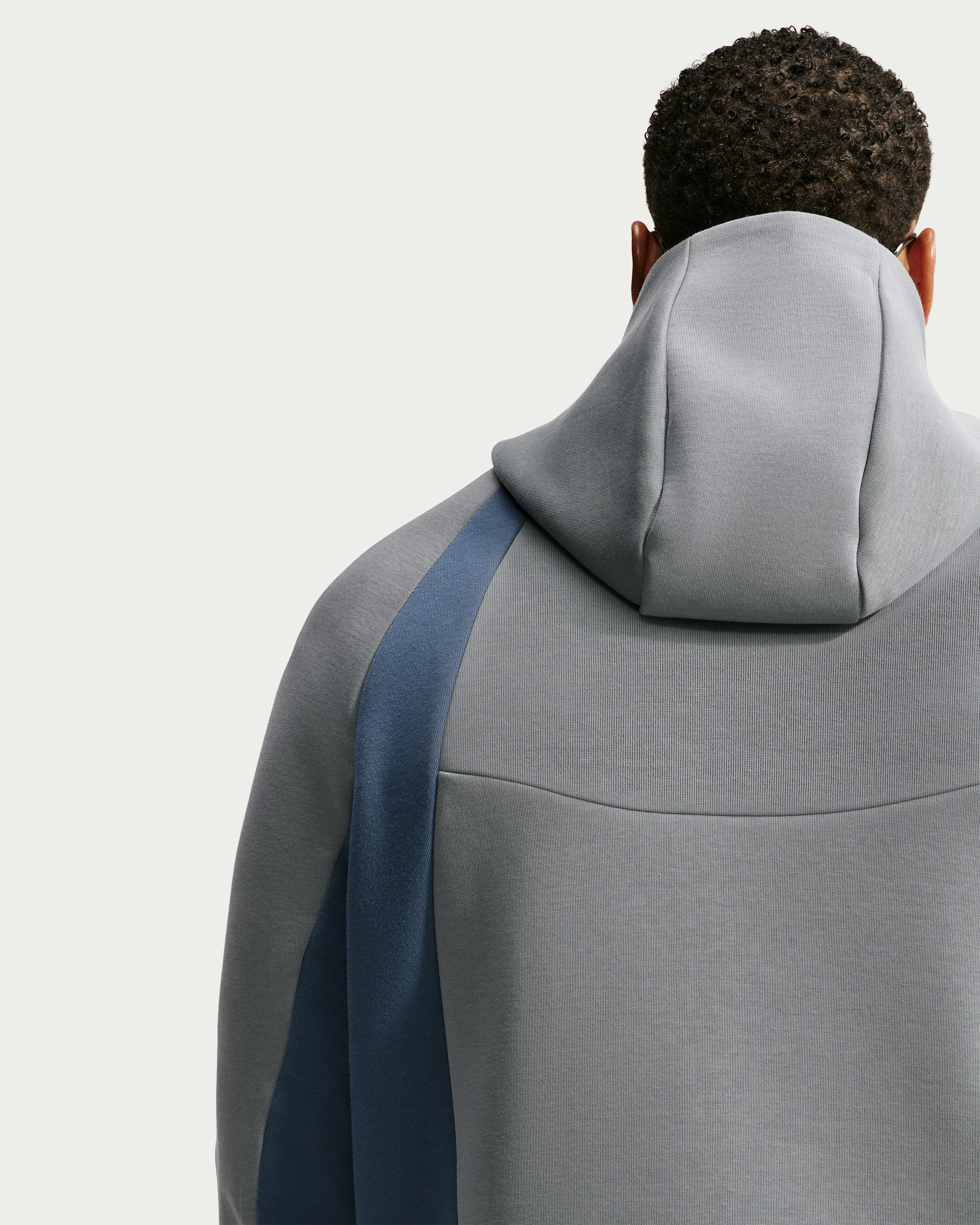 Nike Tech Men's Colour-Block Full-Zip Fleece Windrunner Jacket - Cool Grey/New Slate/Black - View 7