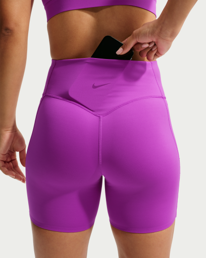 Nike Universa Women's High-Waisted 12.5cm (approx.) Biker Shorts with No Front Seam - Vivid Purple/Vivid Purple/Bold Berry - View 6