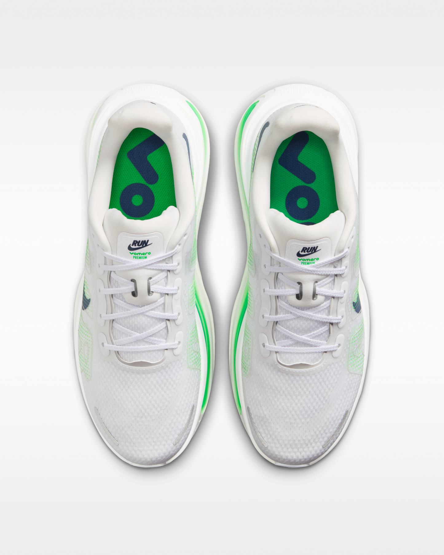 Nike Vomero Premium Men's Road Running Shoes - White/Green Spark/Summit White/Midnight Navy - View 4